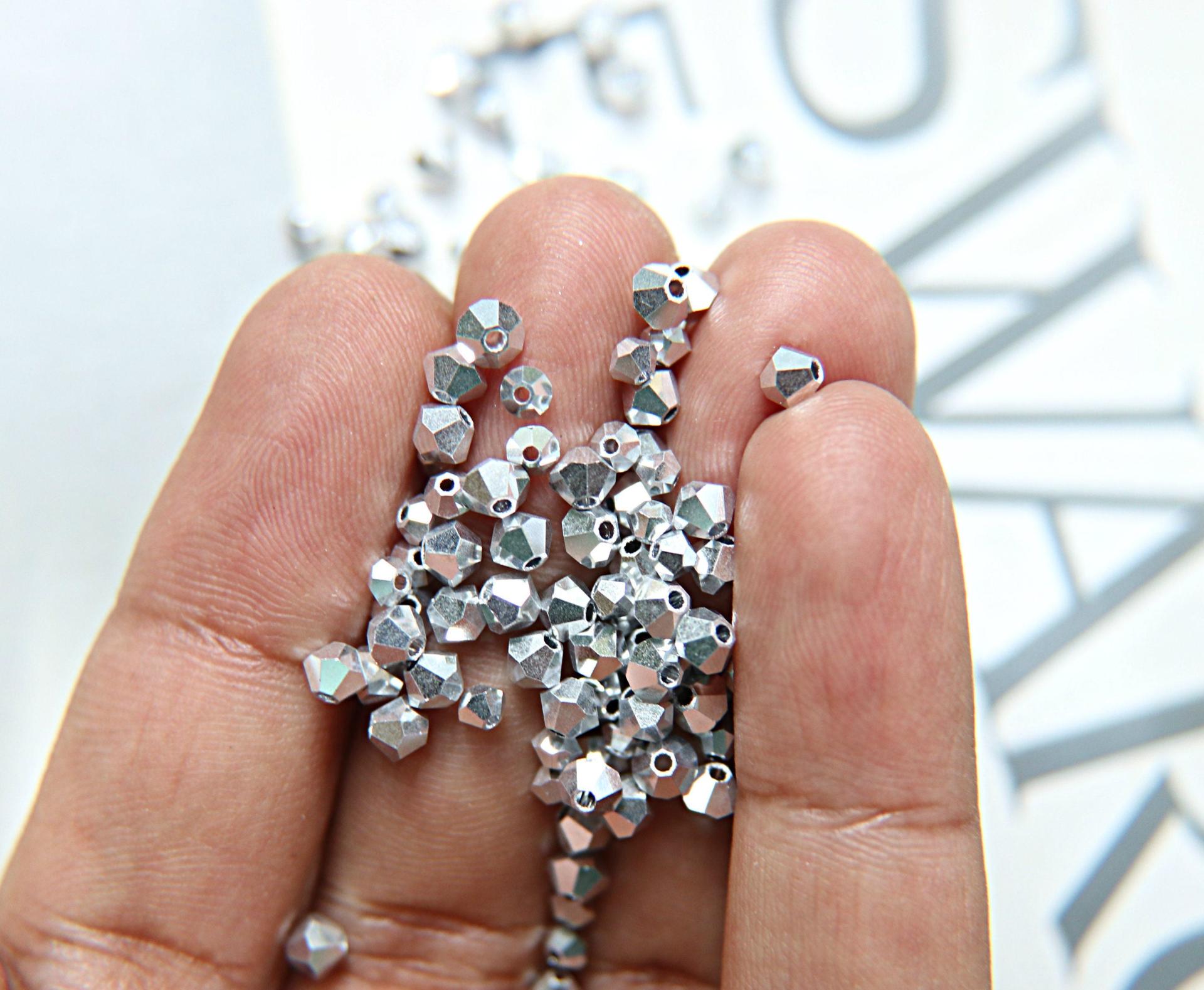 4/5mm Swarovski Crystal Metallic Crystal Comet Argent Light 2X FC Bicone beads 12/36/72/144/432/720 Pieces wedding embellishments, couture