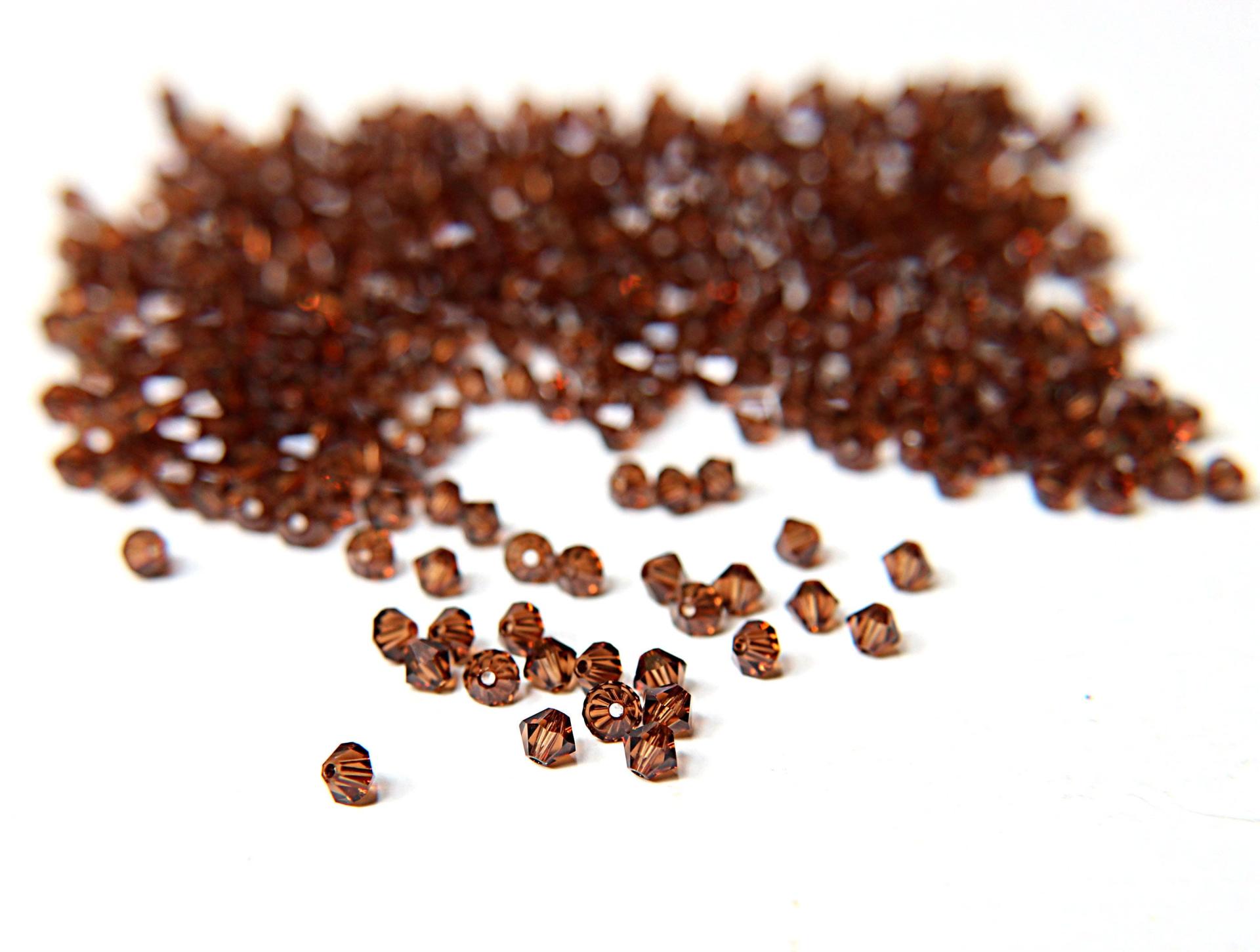 Light Smoked Topaz (4mm) Swarovski Bicone beads 36/72/144/432/720 Pieces (221) Rare findings, jewelry making, craft supplies, embellishment