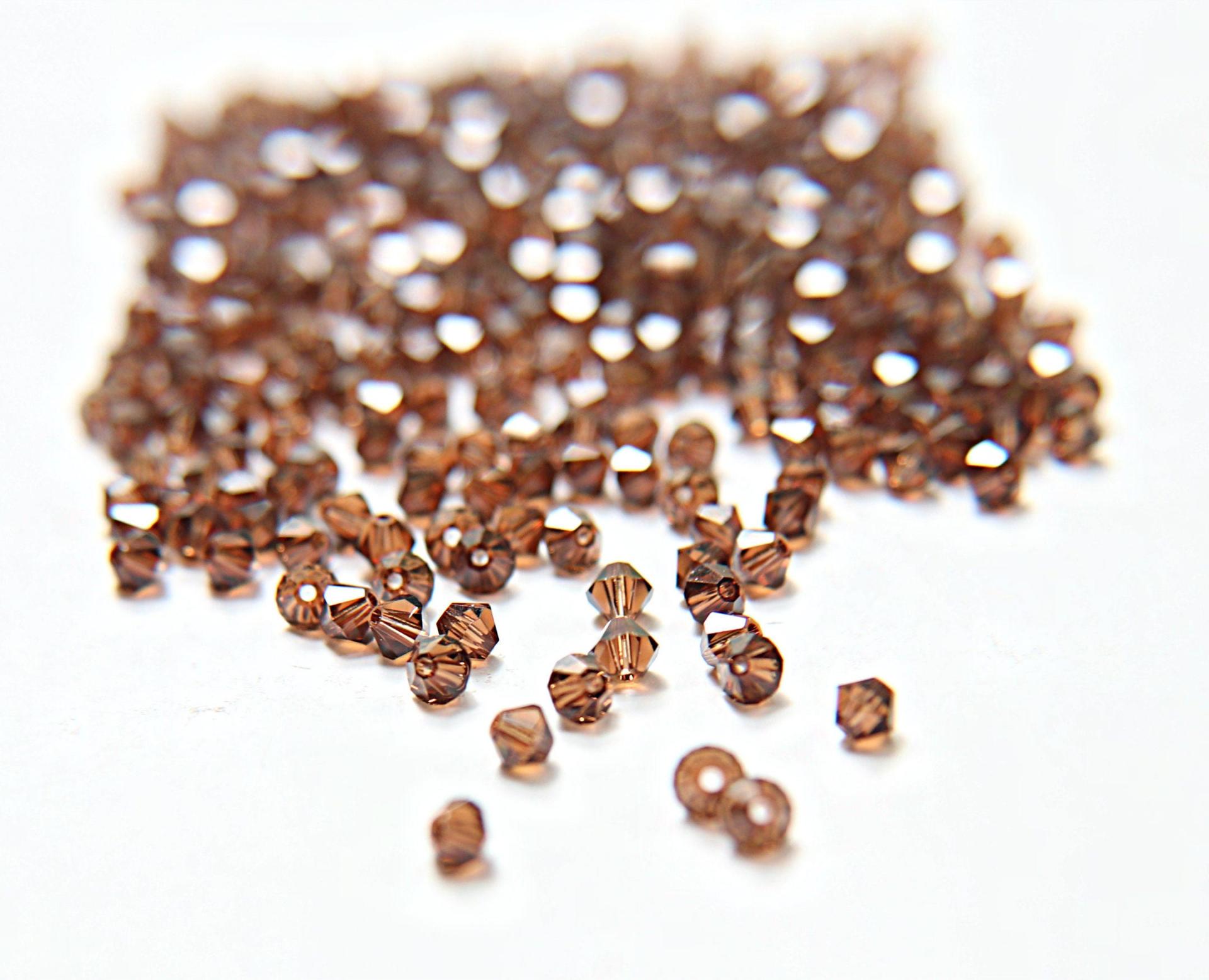 Light Smoked Topaz (4mm) Swarovski Bicone beads 36/72/144/432/720 Pieces (221) Rare findings, jewelry making, craft supplies, embellishment