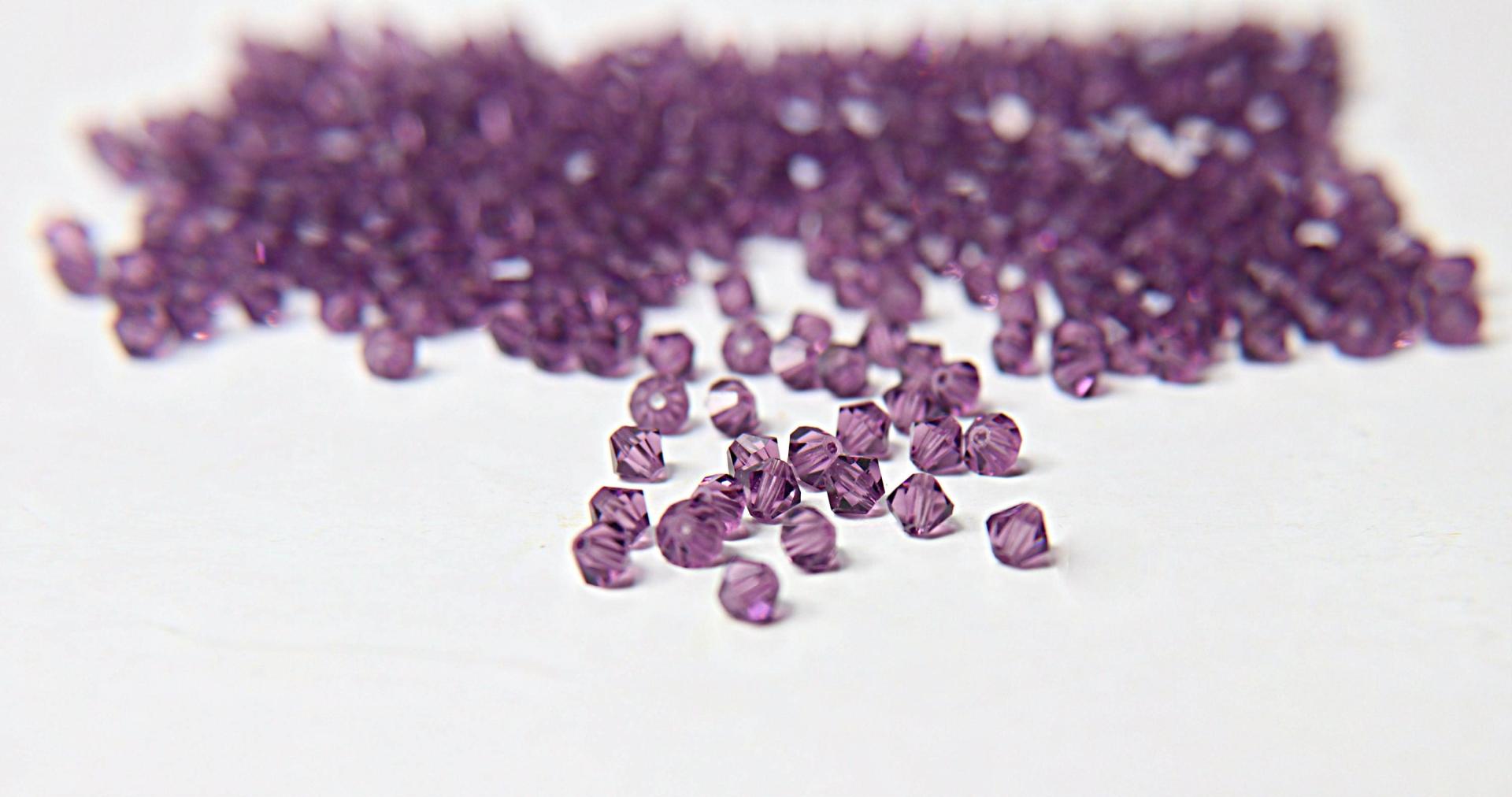 4/5mm Amethyst Swarovski Bicone 36/72/144/432/720 Pieces (204) jewelry making beads, craft supplies, purples beads, rare findings