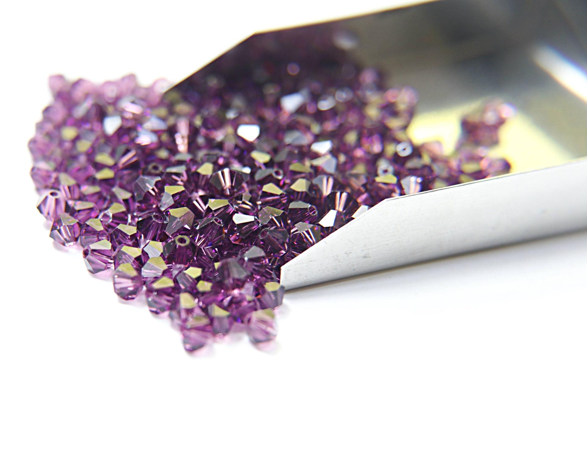 4/5mm Amethyst Swarovski Bicone 36/72/144/432/720 Pieces (204) jewelry making beads, craft supplies, purples beads, rare findings