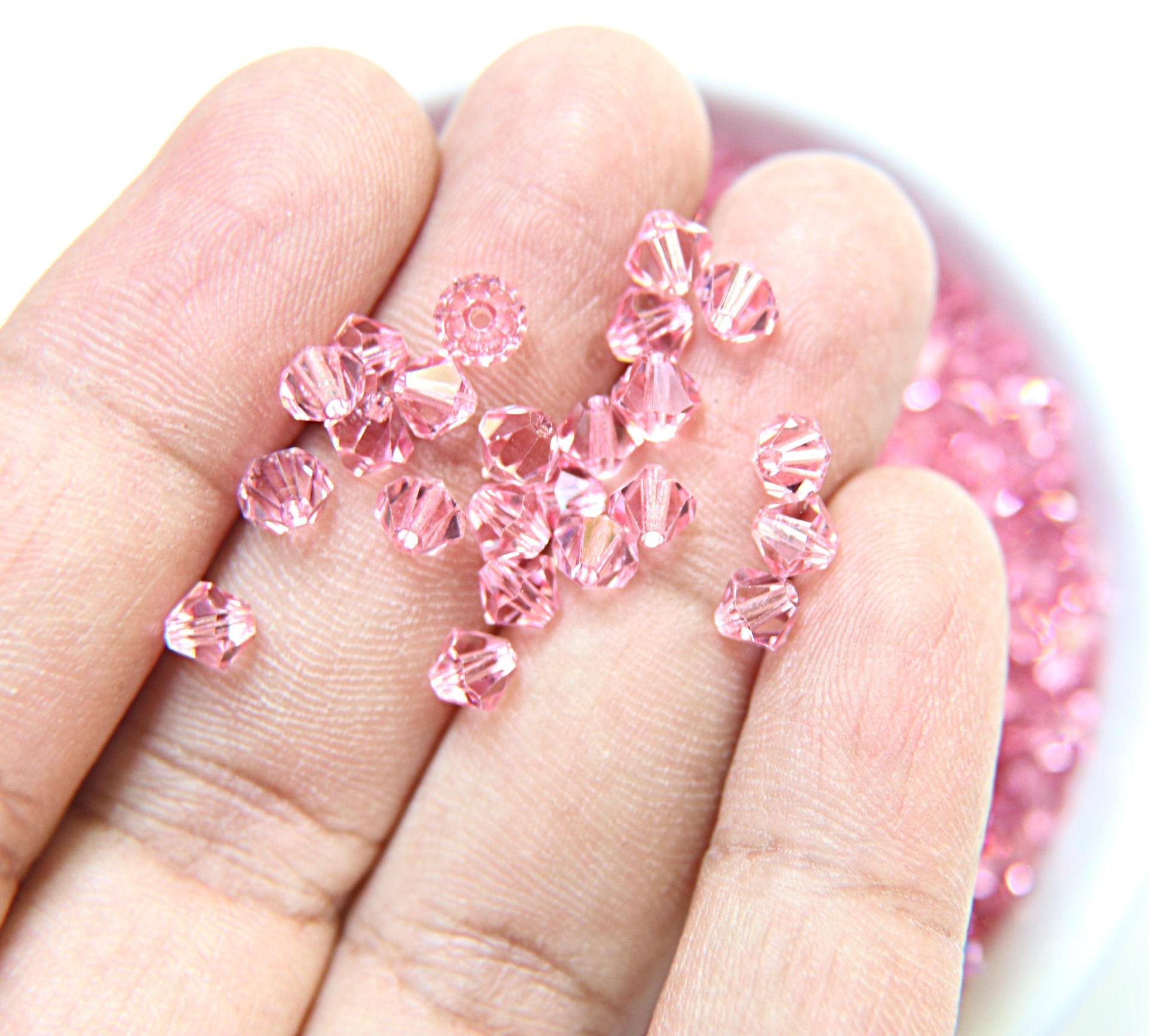 4/5mm Light Rose Swarovski Bicone 12/36/72/144/432/1000 Pieces jewelry making beads, craft supplies, wedding decorations, rare beads