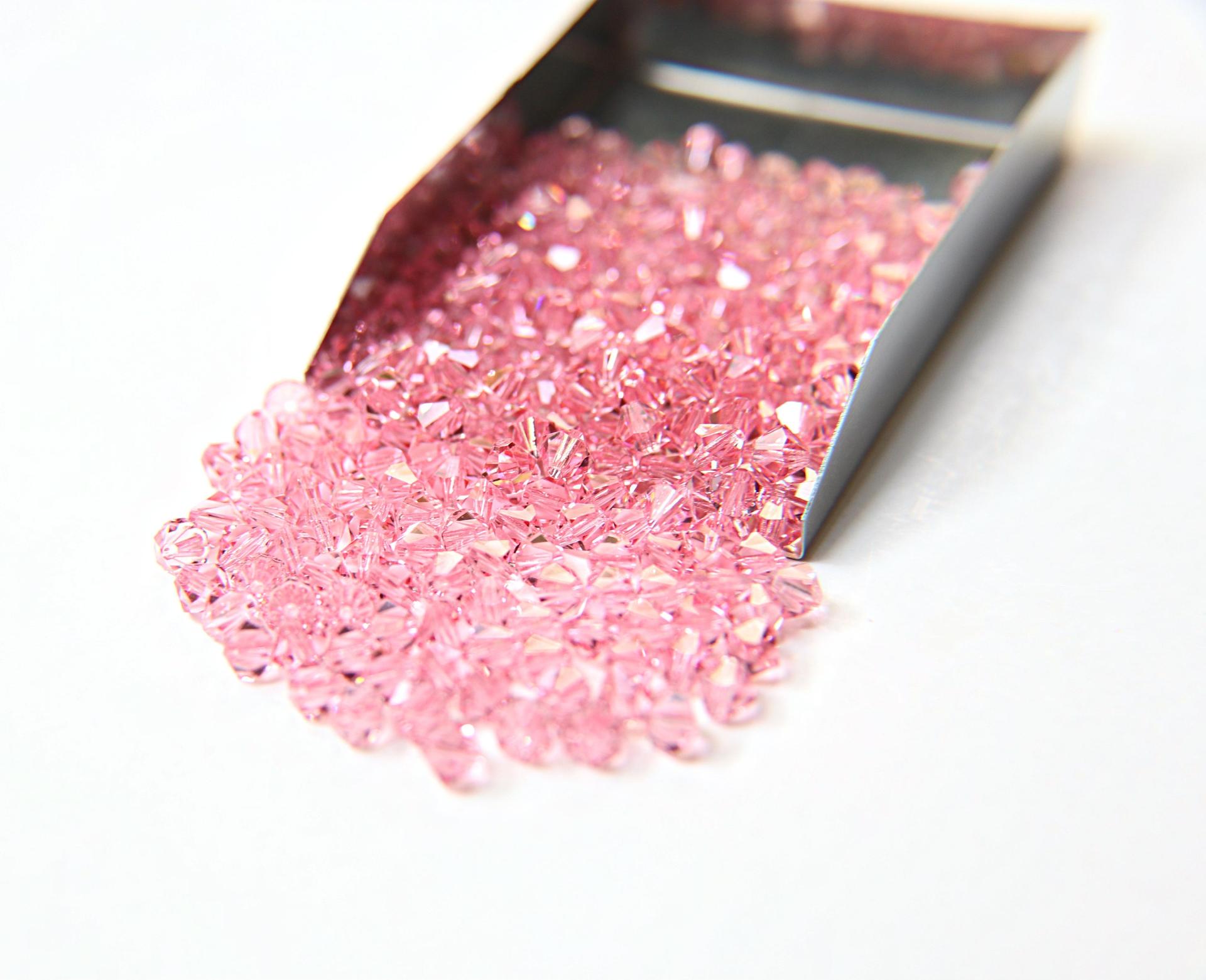 4/5mm Light Rose Swarovski Bicone 12/36/72/144/432/1000 Pieces jewelry making beads, craft supplies, wedding decorations, rare beads