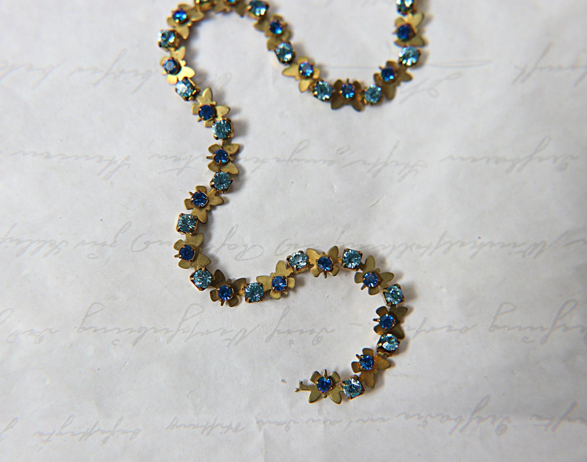 Vintage Swarovski Butterfly Cup Chain in Aquamarine Capri Blue (5mm) 0.5/1/2/5 Meters Wedding Bridal Supplies|Jewelry Making|Decoration
