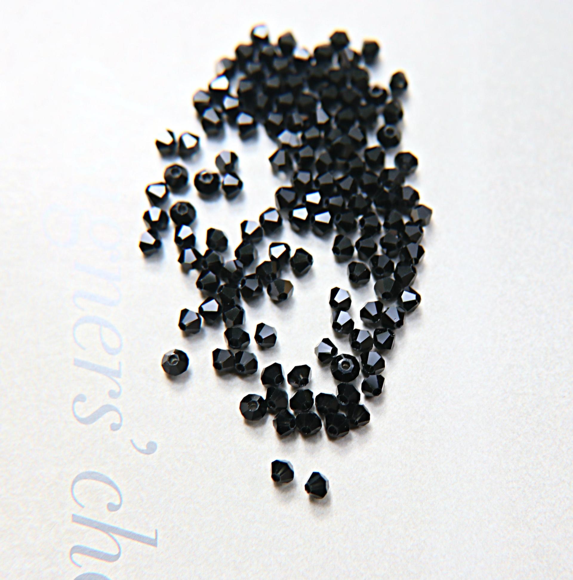 4/5mm Jet Black Swarovski Bicone 12/36/72/144/432/720 Pieces (280) Jewelry making beads, embroidery materials, crystal black