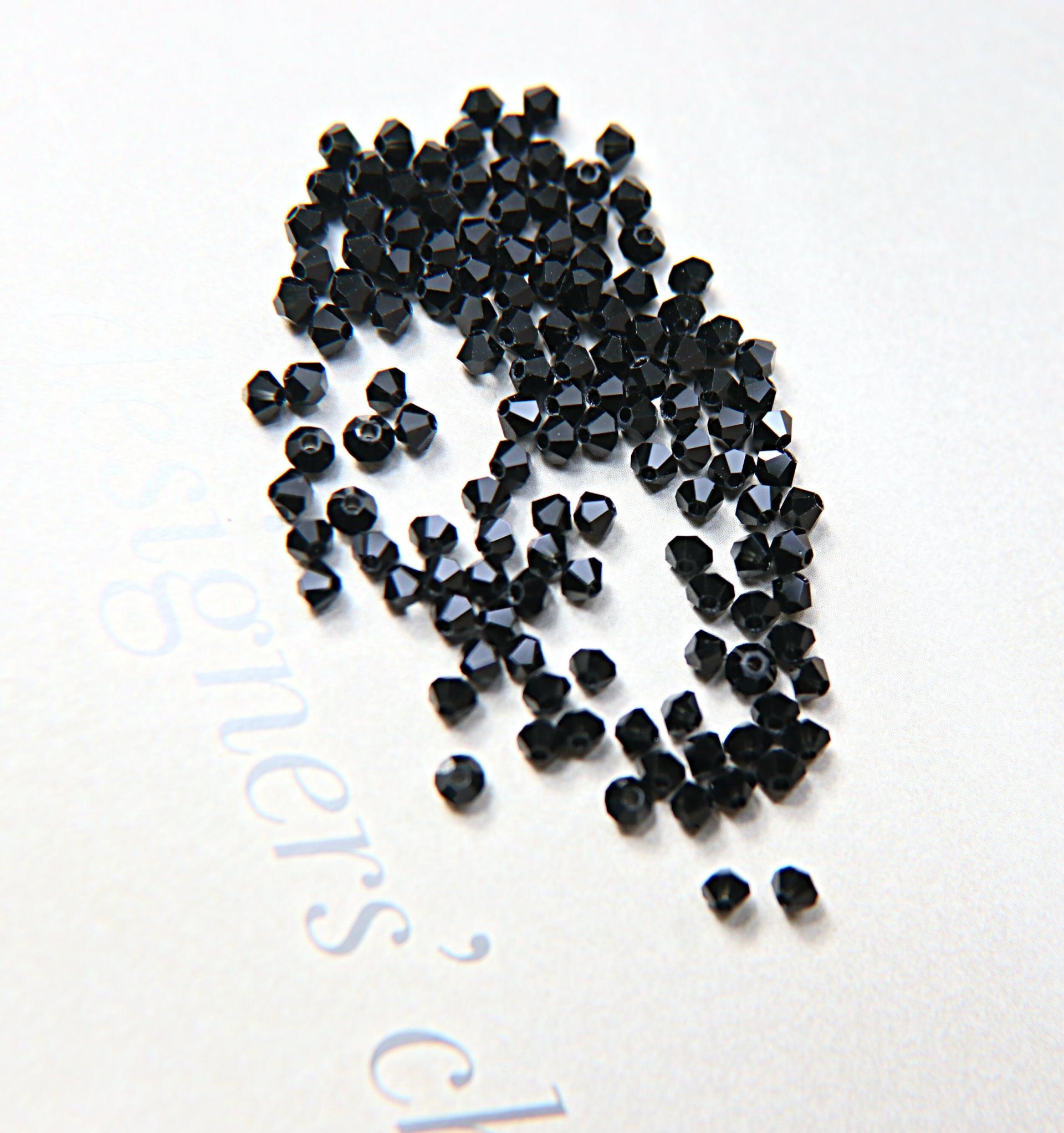 4/5mm Jet Black Swarovski Bicone 12/36/72/144/432/720 Pieces (280) Jewelry making beads, embroidery materials, crystal black