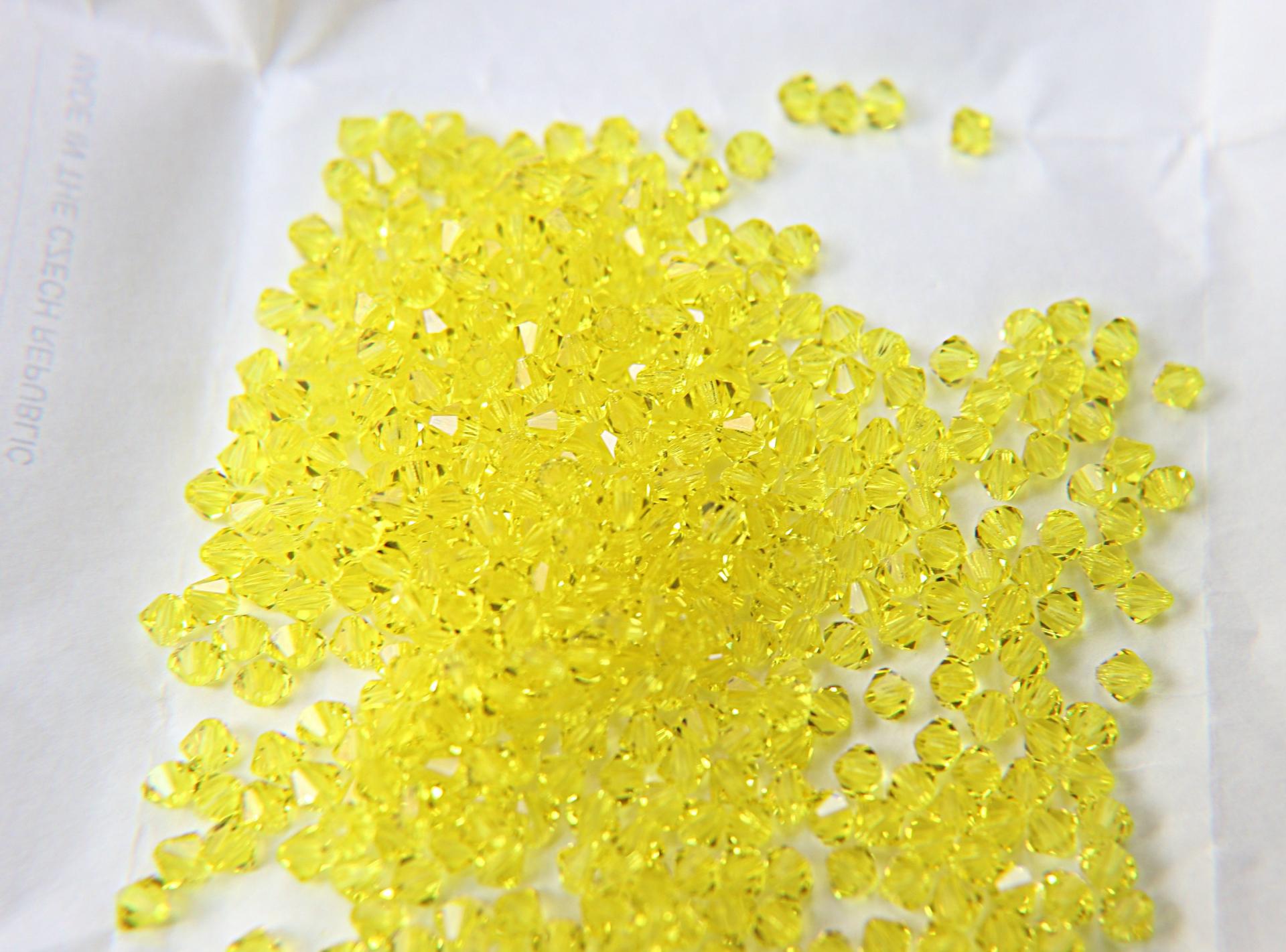 4mm Precisoa Citrine Bicone beads 36/72/144/432/720 Pieces (80310) rare materials, quality findings, yellow beads, sparkling rare beads