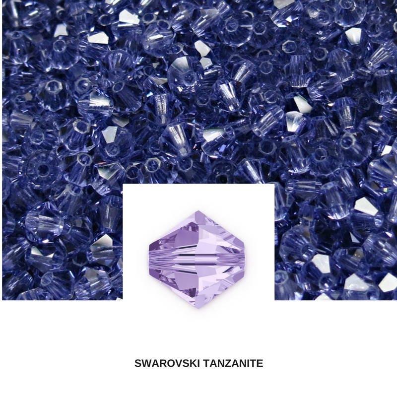 4/5mm Tanzanite Swarovski Bicone BEADS 36/72/144/432/720 Pieces, jewelry findings, vintage crystals VINTAGE SWAROVSKI, jewelry making, rare