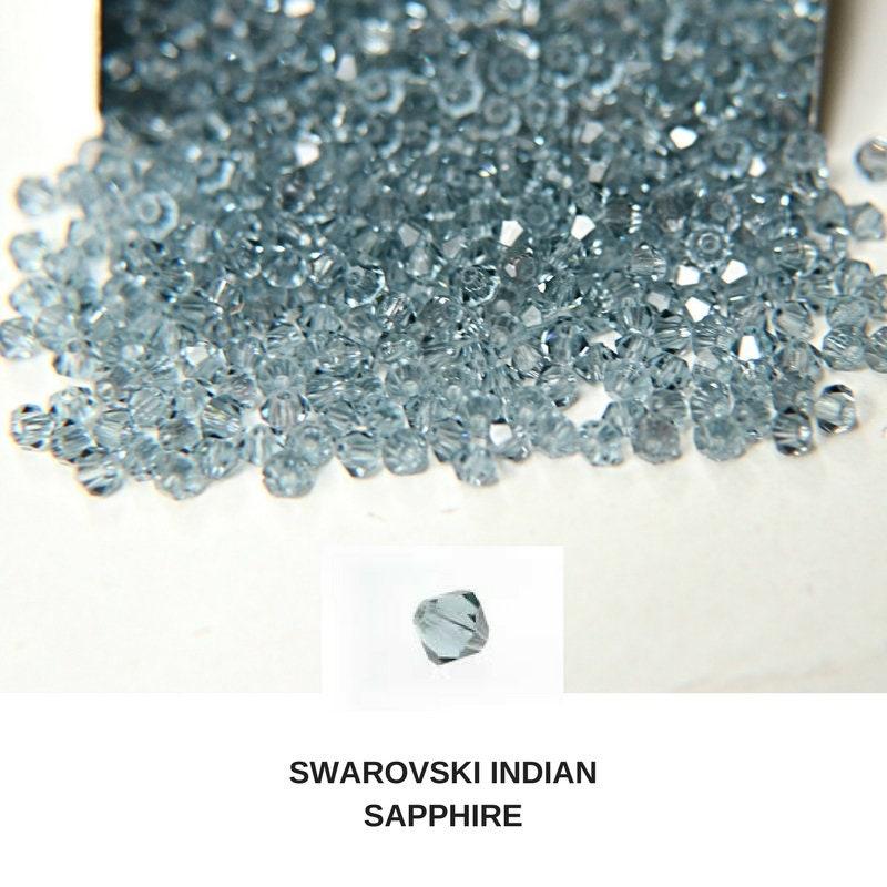 4mm Indian Sapphire Swarovski Bicone loose beads 36/72/144/432/720 Pieces (515) jewelry making beads, couture materials, vintage supplies