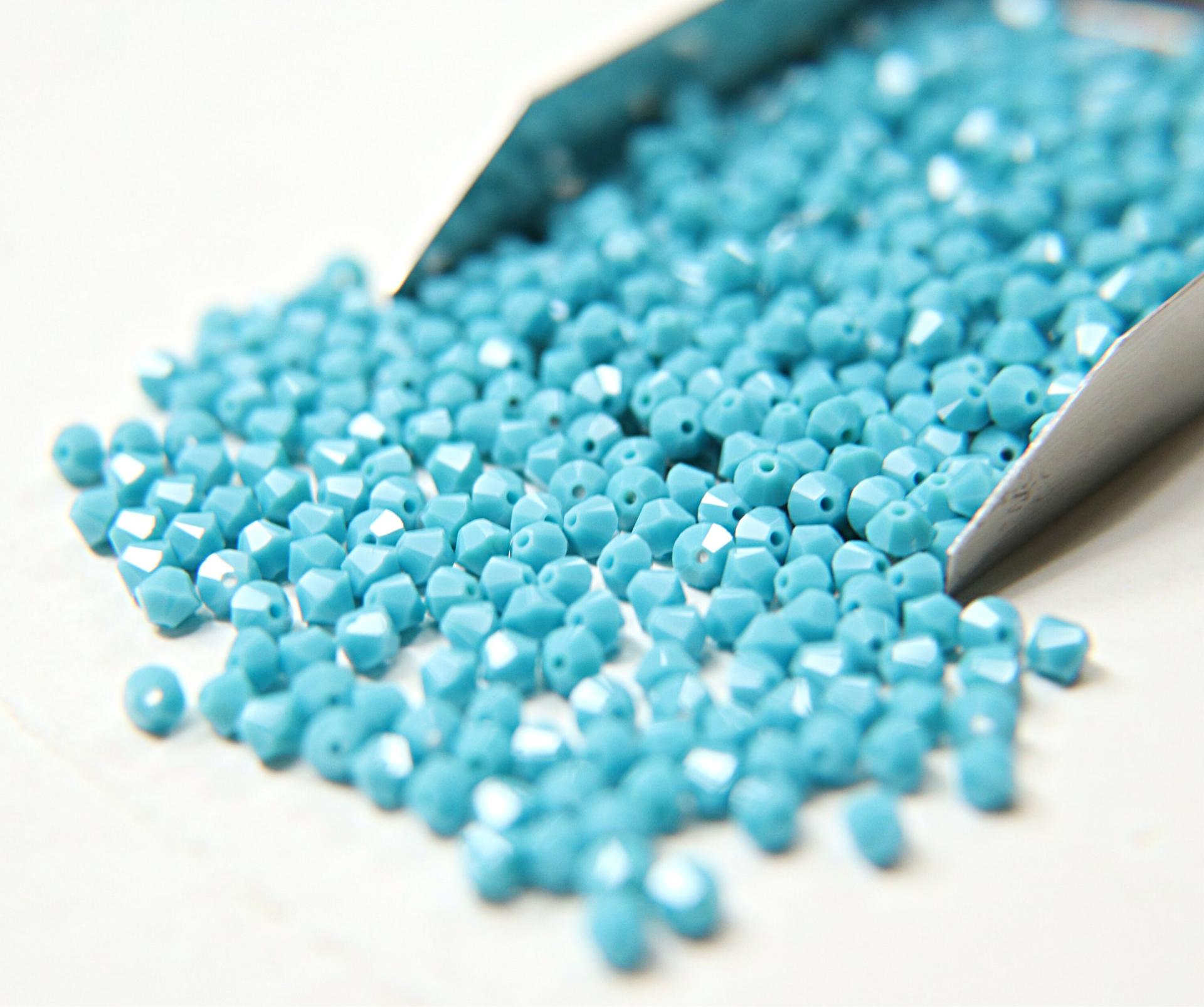 4/5mm Turquoise Swarovski Bicones rare beads 36/72/144/432/1000 Pieces (249) Rare findings, jewelry making, craft supplies, embellishment
