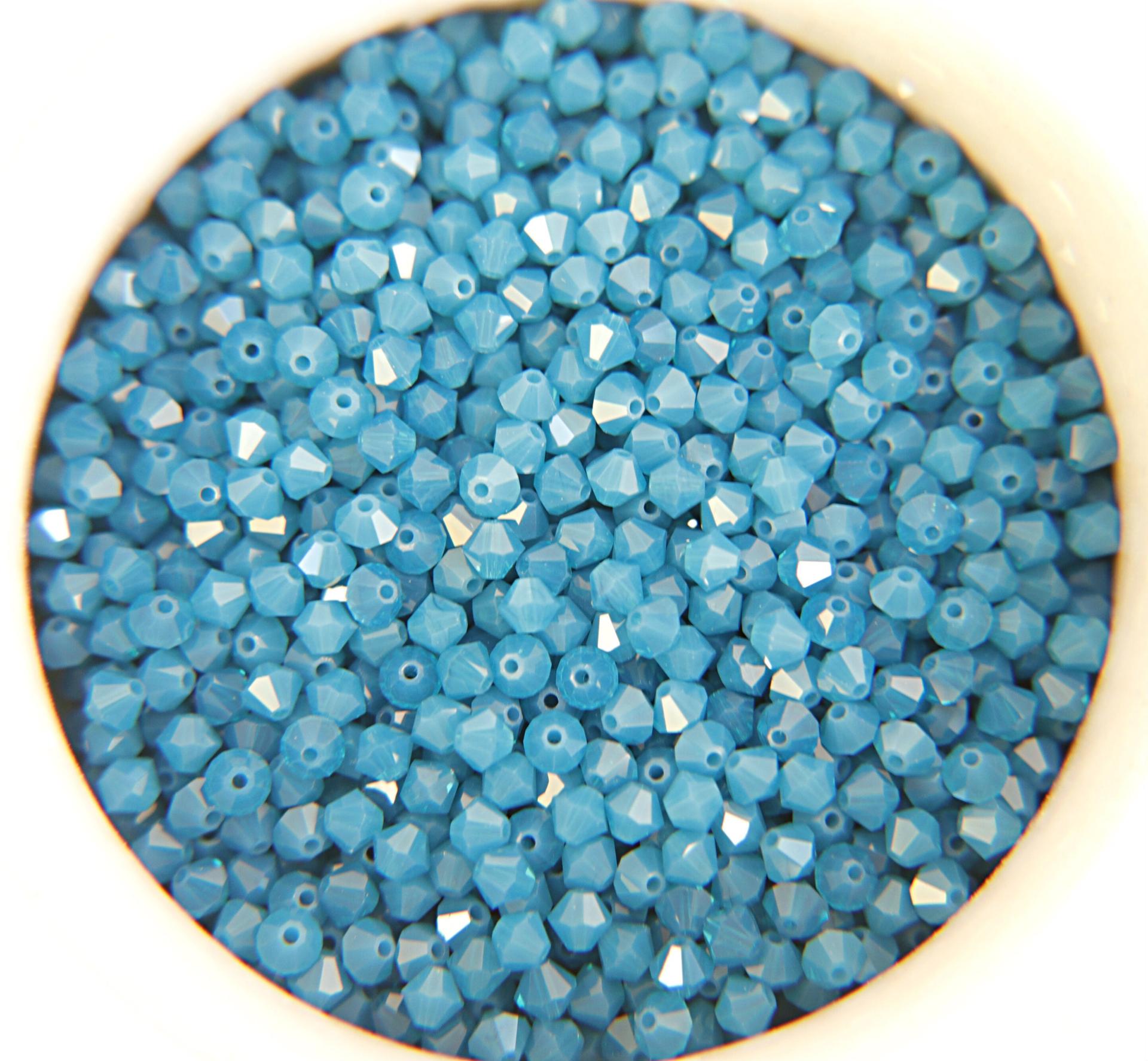 4/5mm Caribbean Blue Opal Swarovski Bicone beads 12/36/72/144/432/720 Pieces (394) VINTAGE SWAROVSKI, jewelry making, embroidery materials