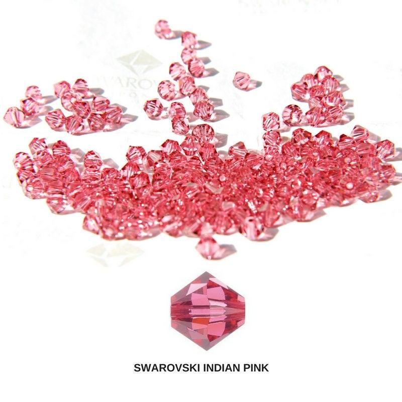 6mm Swarovski Indian Pink Bicone Beads, Jewelry Making Supplies