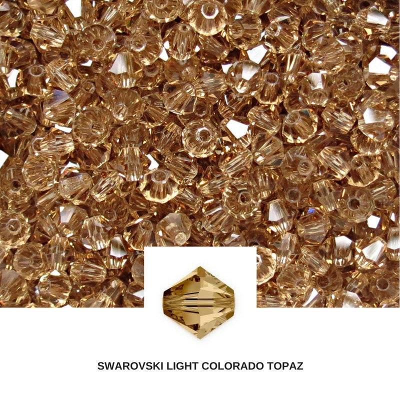 4mm Light Colorado Topaz Swarovski Bicone Beads 72/144/432/1000 Pieces jewelry supplies, embroidery materials, craft supplies