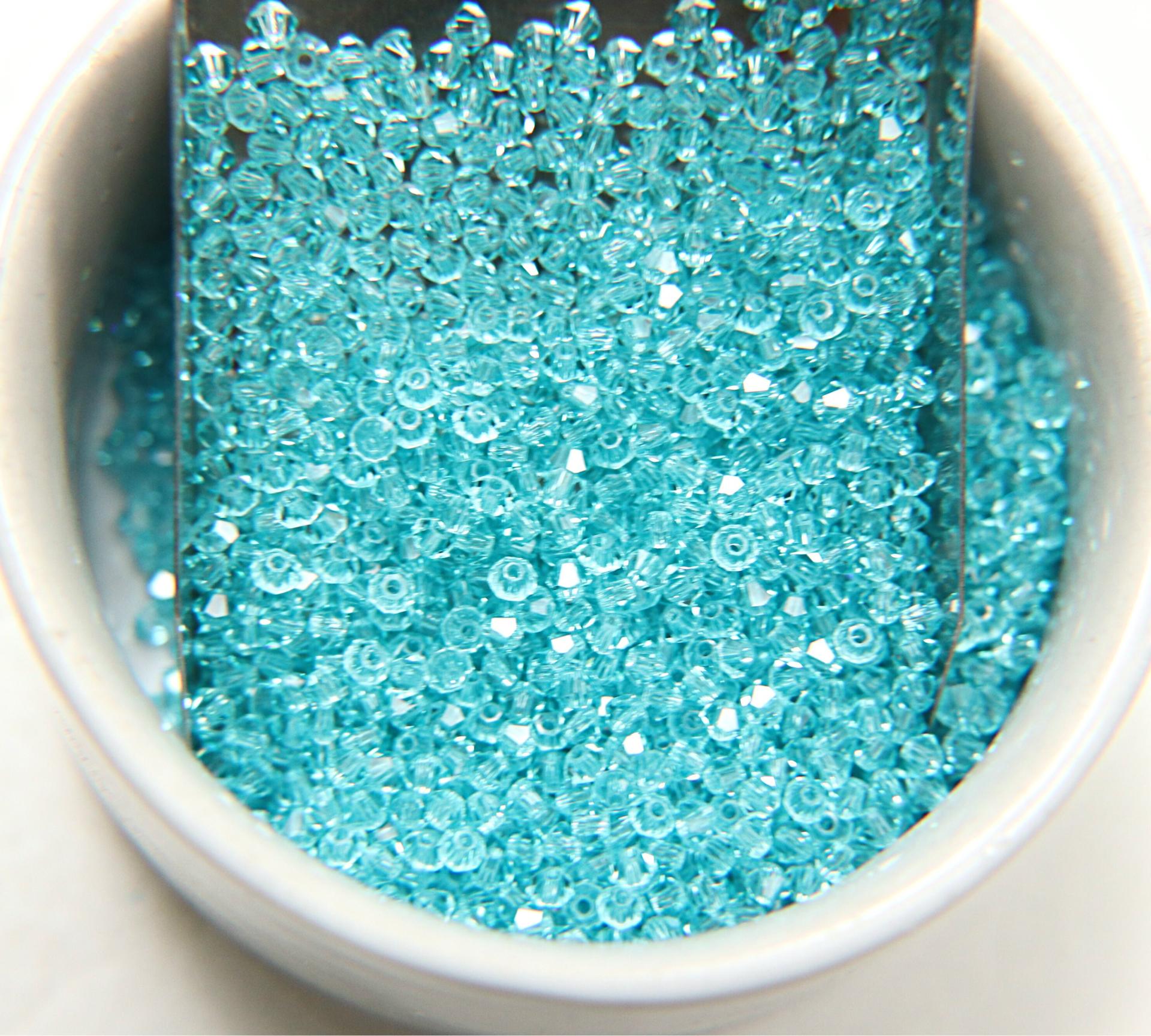 4mm Light Turquoise Swarovski Bicone loose beads 36/72/144/432/720 Pieces (515) jewelry supplies, embroidery materials