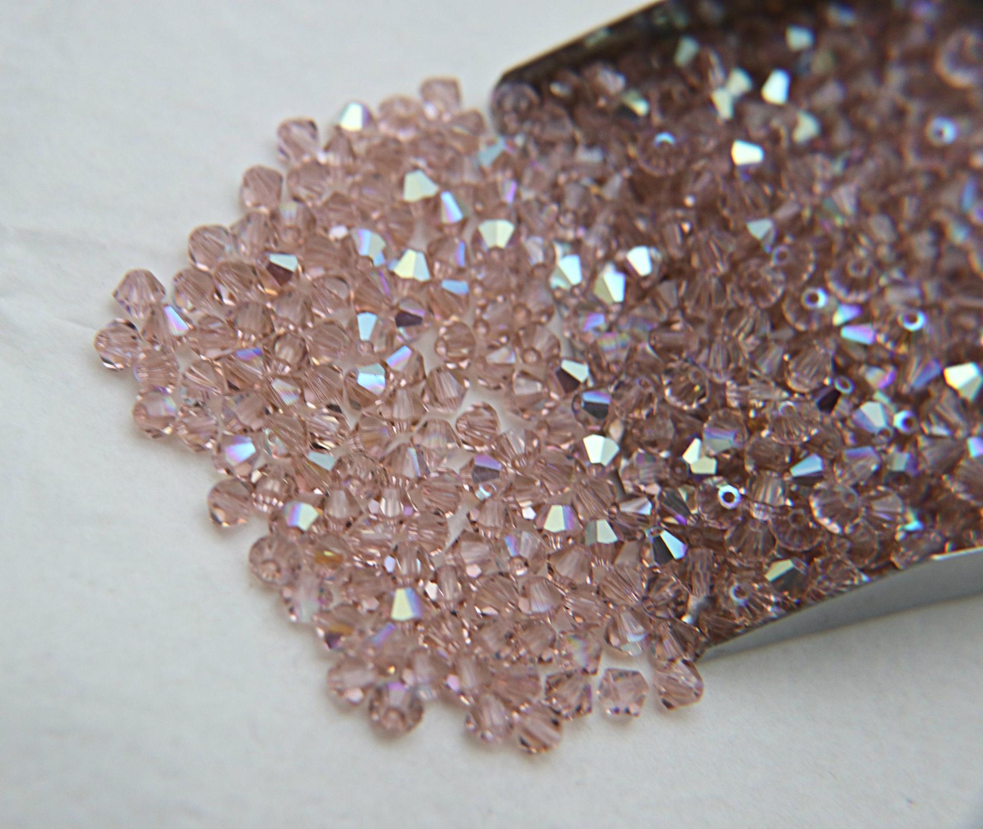 4mm Vintage Rose Aurore Boreale Swarovski Bicone AB beads 36/72/144/432/720 Pieces rainbow beads, jewelry making, couture embellishments
