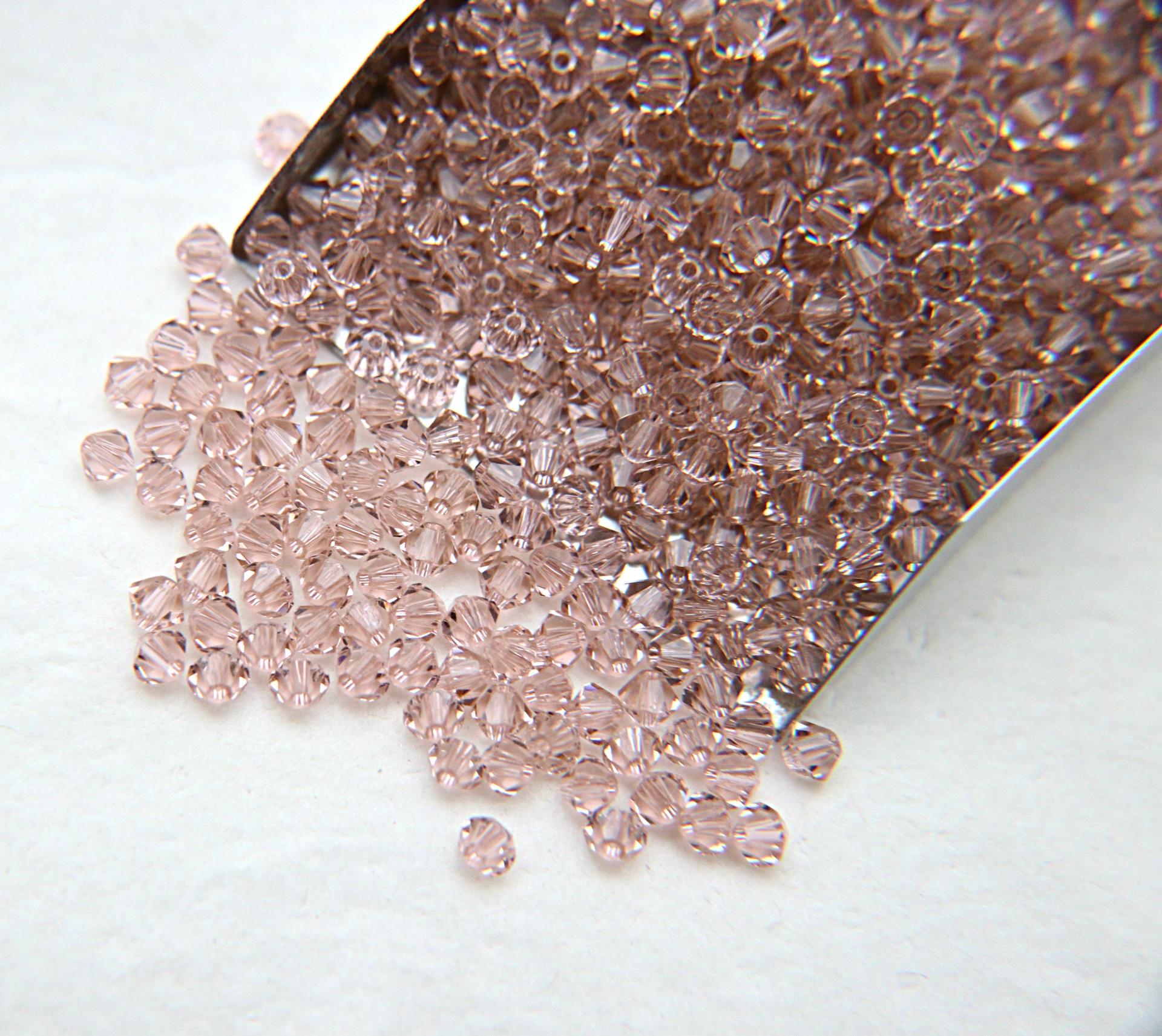 4mm Vintage Rose Swarovski Bicone crystal Beads 36/72/144/432/720 Pieces (319) embroidery beads, couture beading