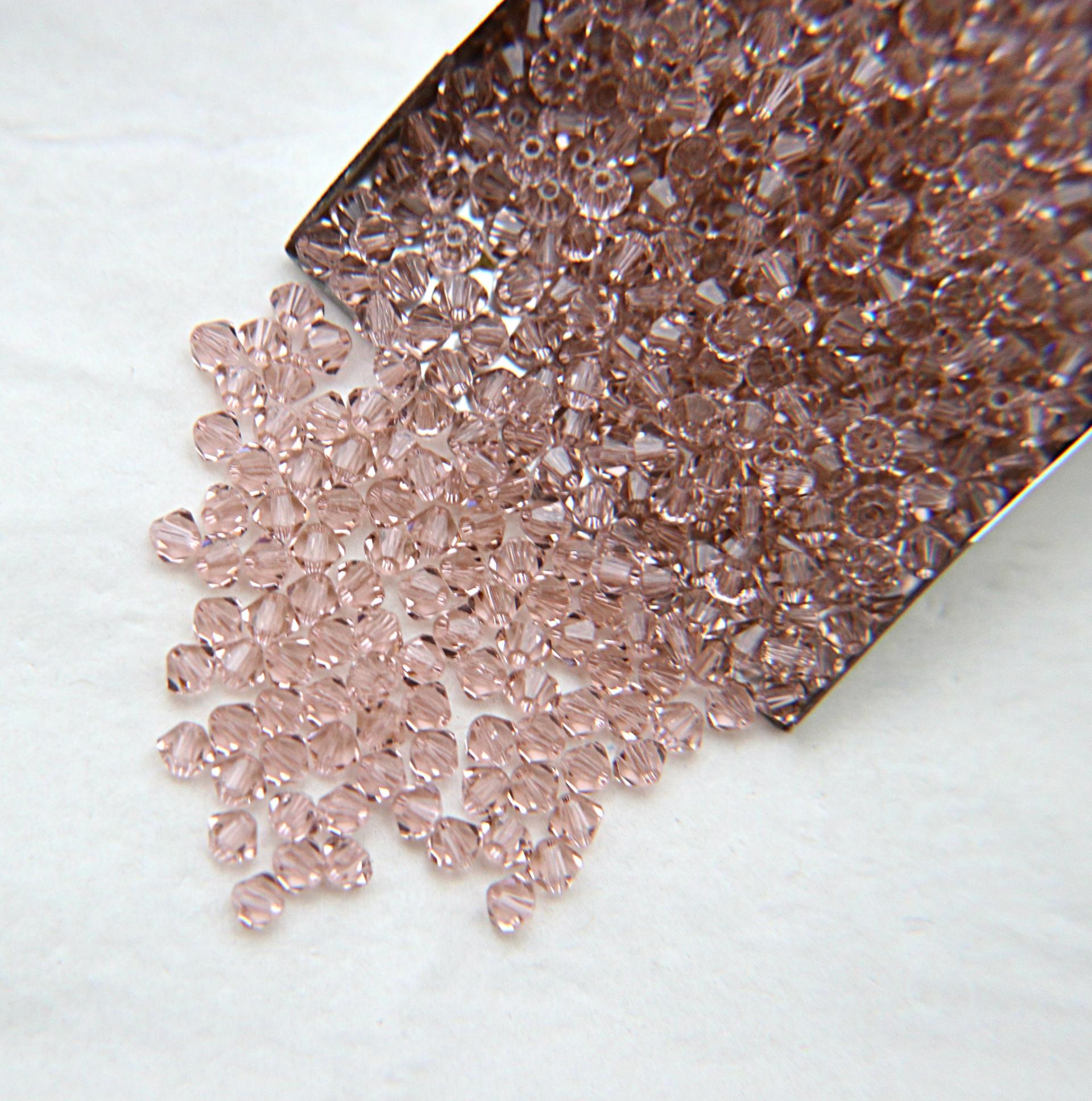 4mm Vintage Rose Swarovski Bicone crystal Beads 36/72/144/432/720 Pieces (319) embroidery beads, couture beading