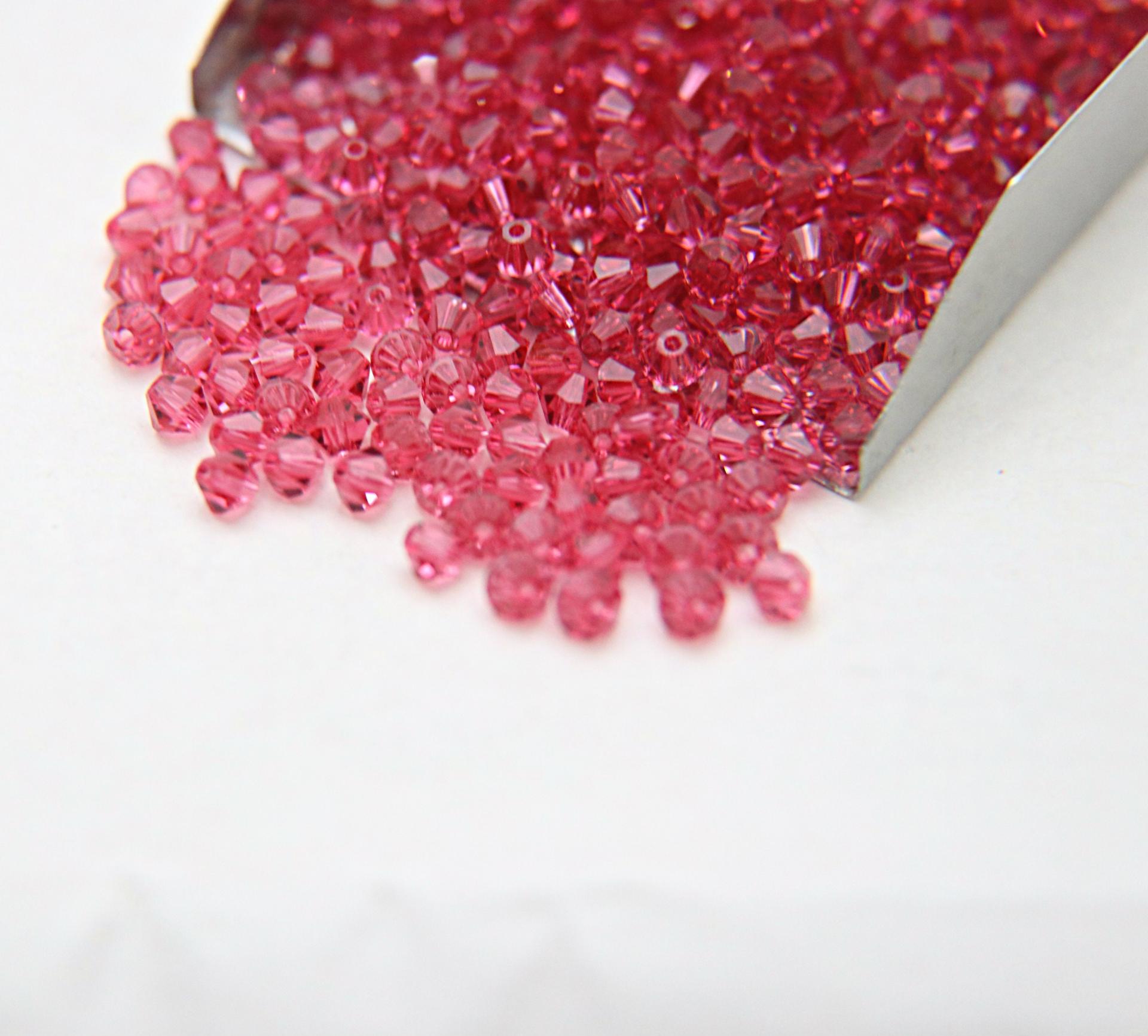 4mm Indian Pink Swarovski Bicone beads 36/72/144/432/720 Pieces (289) embroidery materials, jewelry making, craft supplies, decorations