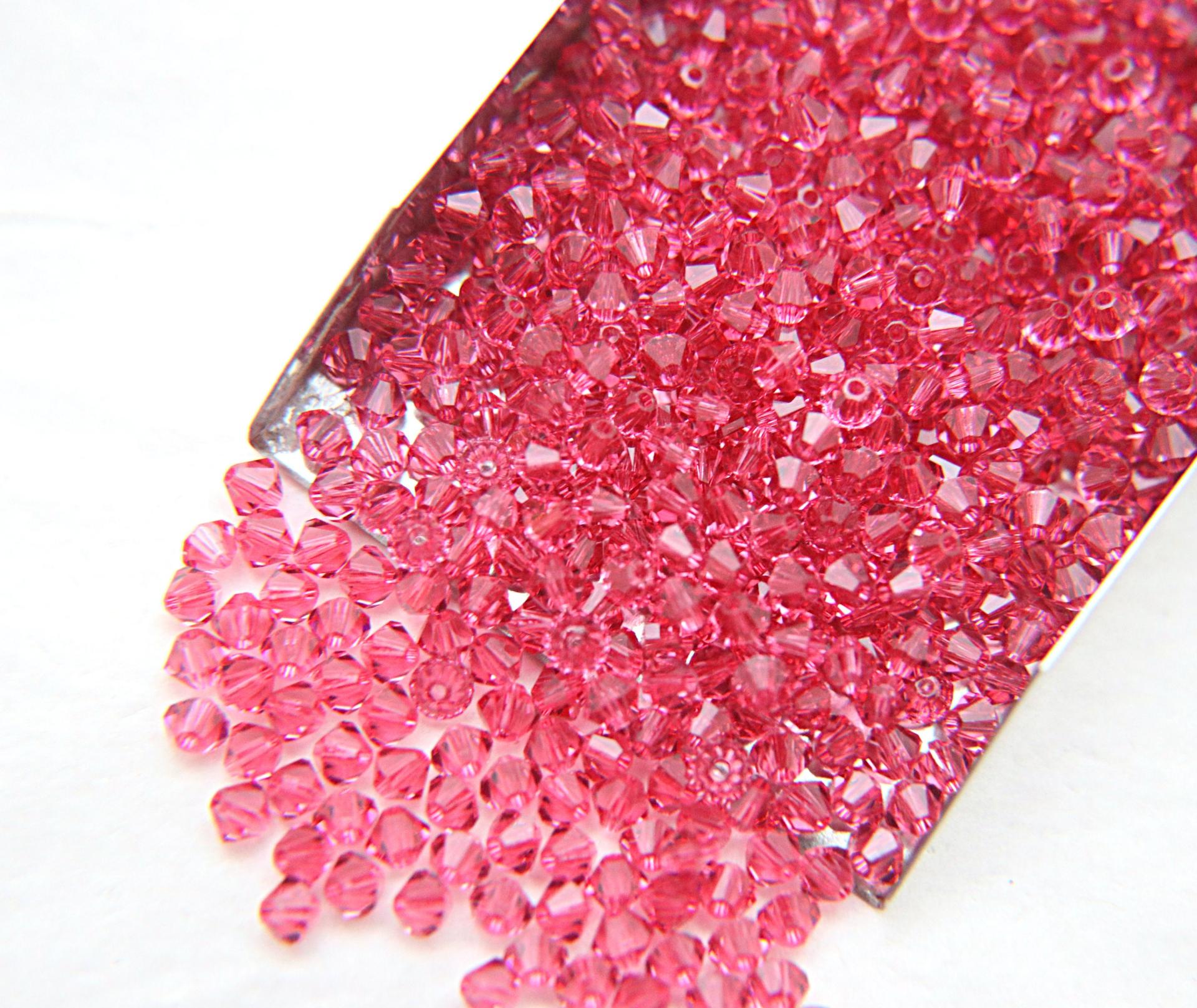 4mm Indian Pink Swarovski Bicone beads 36/72/144/432/720 Pieces (289) embroidery materials, jewelry making, craft supplies, decorations