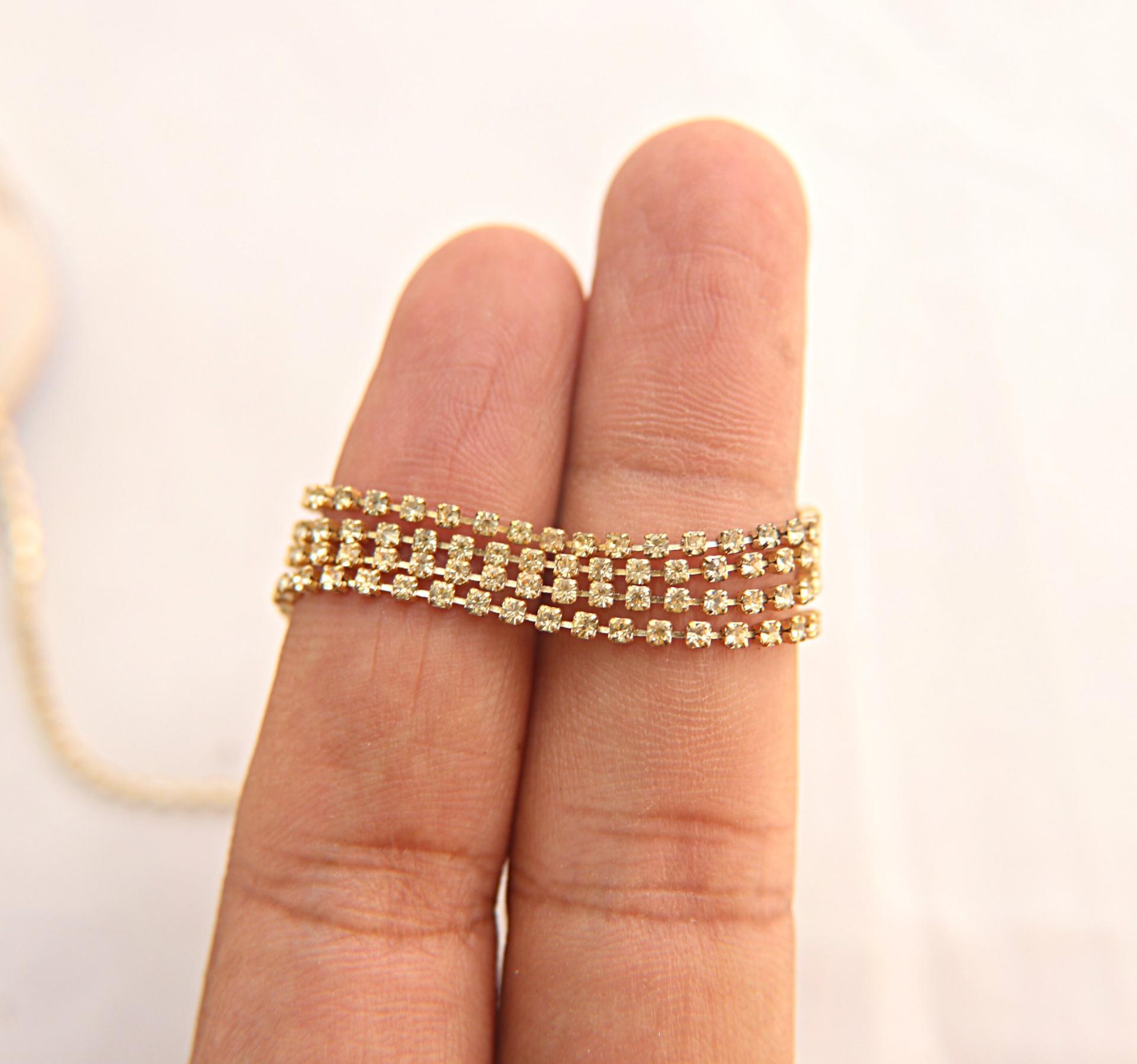 SS4.5/PP10 Rhinestone Chain Swarovski vintage 1.7mm (0.5/1/2/5 meters) Wedding Bridal Supplies, Jewelry Making, nail art, decoration strass