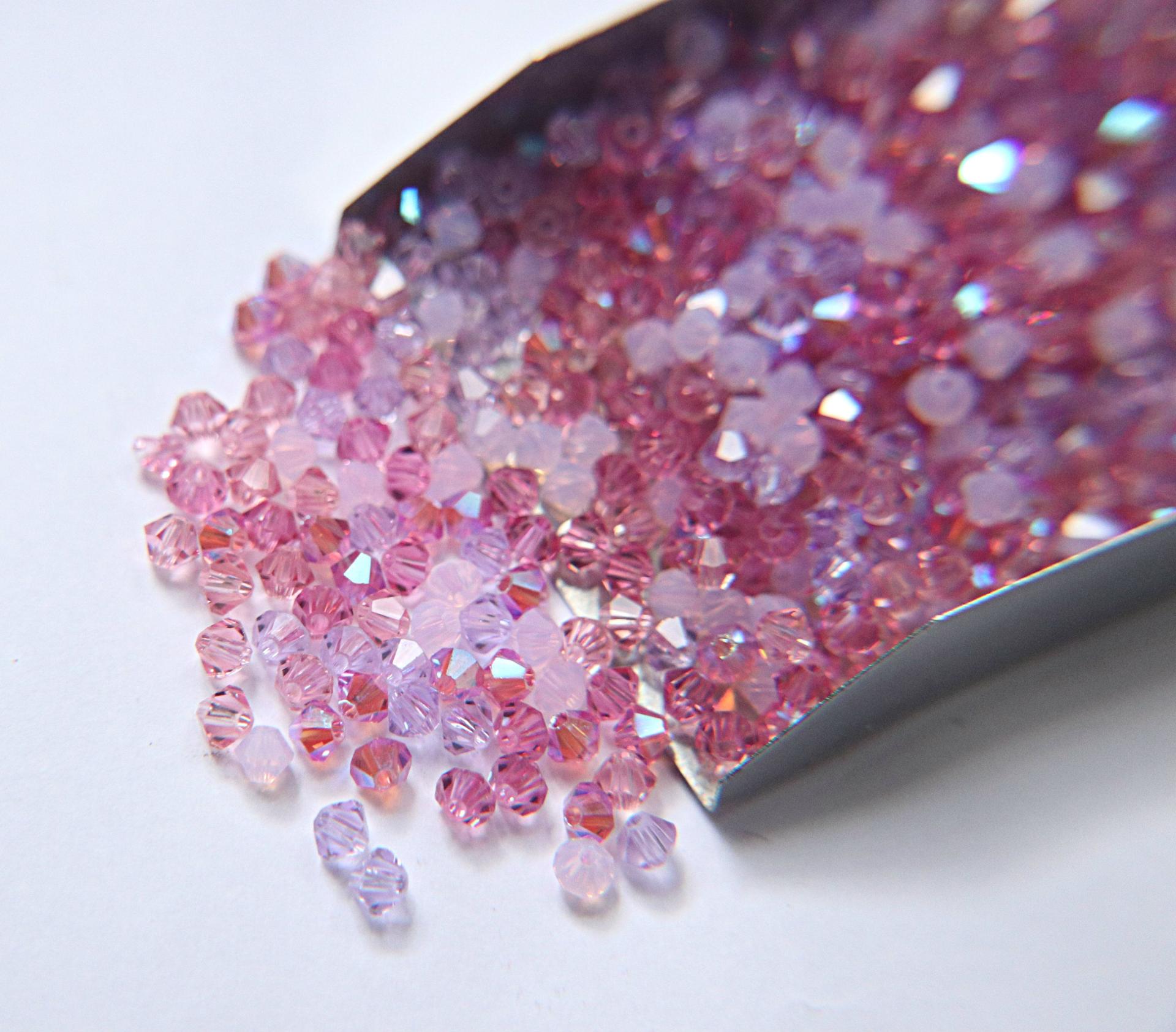 4mm Rose Glacier Designer Mixes Swarovski Bicone beads 36/72/144/432/720 Pieces loose beads, mix beads, embroidery materials, craft