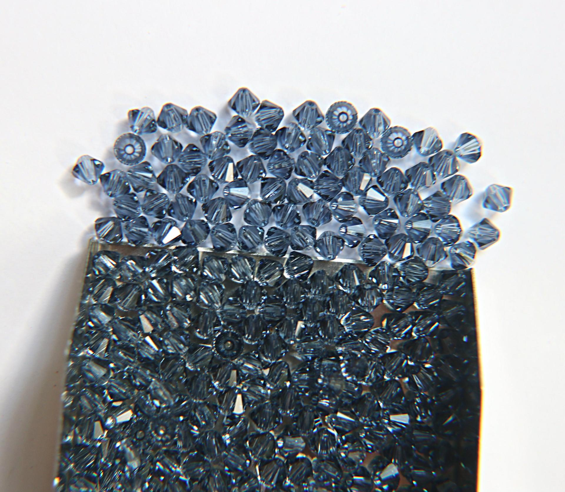 4mm Denim Blue Swarovski Bicone loose beads 36/72/144/432/720 Pieces (515) jewelry making, embroidery materials, premium supply, rare beads