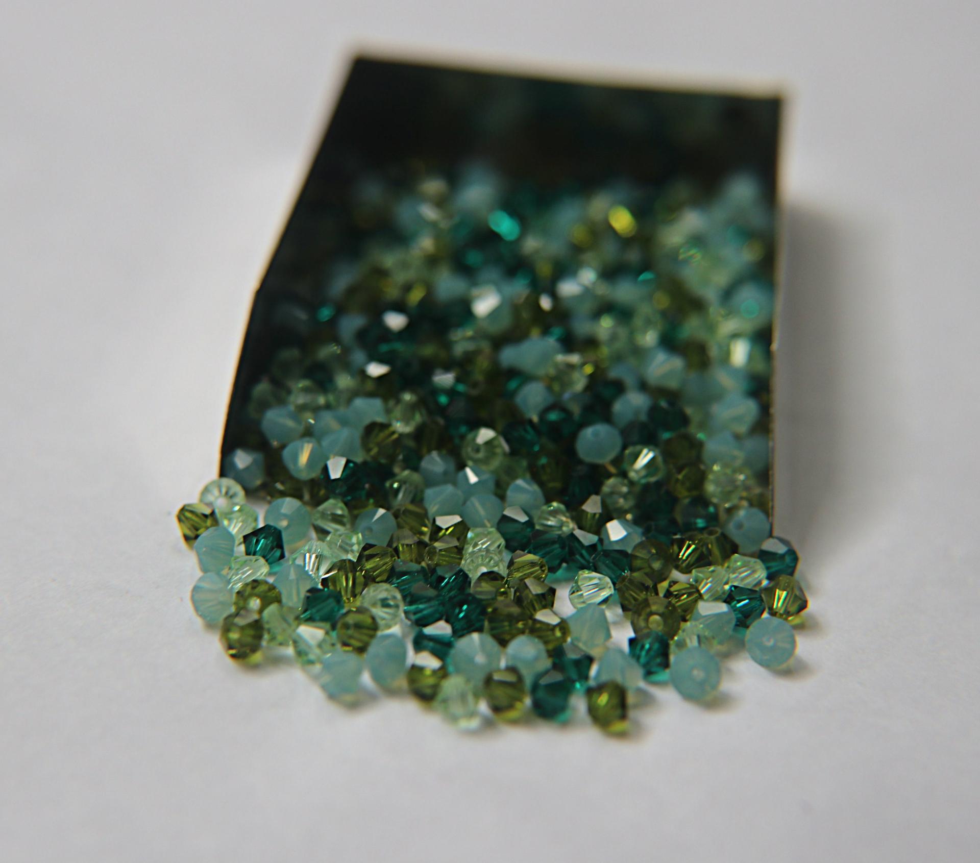 4mm Green Tea Designer Mixes Swarovski Bicone beads 36/72/144/432/720 Pieces loose beads, mix beads, embroidery materials, craft supplies