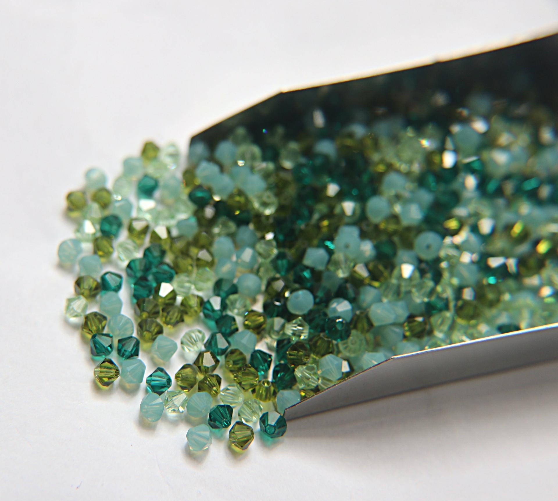 4mm Green Tea Designer Mixes Swarovski Bicone beads 36/72/144/432/720 Pieces loose beads, mix beads, embroidery materials, craft supplies