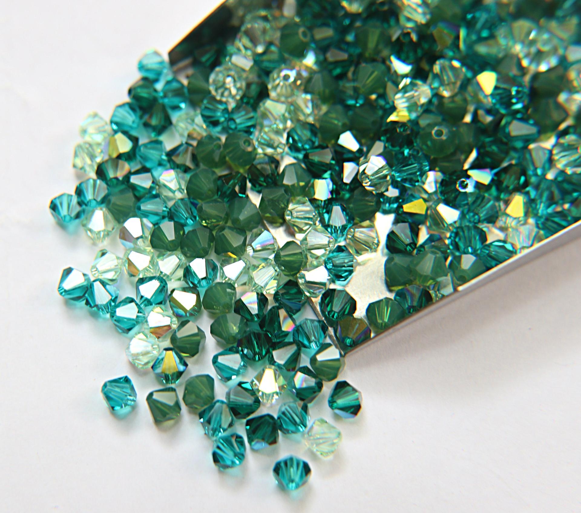 5mm Emerald Palace Designer Mixes Swarovski Bicone beads 12/36/72/144/432/720 Pieces jewelry making, embroidery materials, mix beads