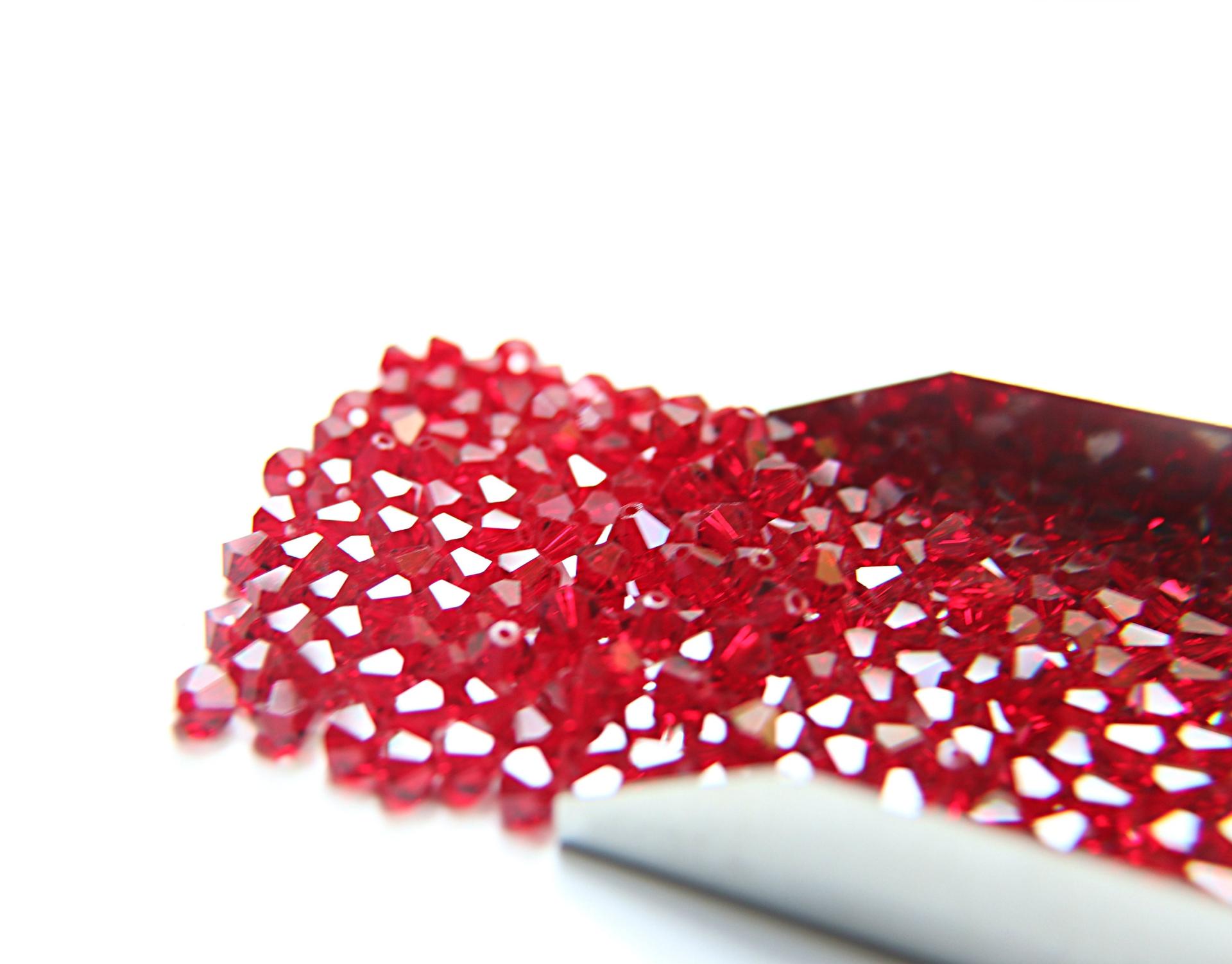 3mm Light Siam Swarovski Bicone beads 36/72/144/432/720 Pieces (227) Jewelry making bead, wedding decor, valentine decorations, craft supply