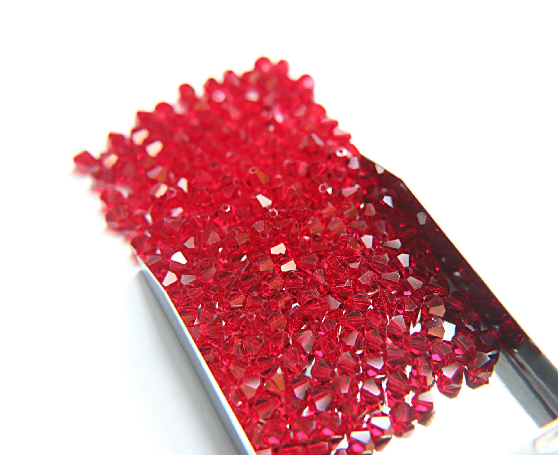 3mm Light Siam Swarovski Bicone beads 36/72/144/432/720 Pieces (227) Jewelry making bead, wedding decor, valentine decorations, craft supply