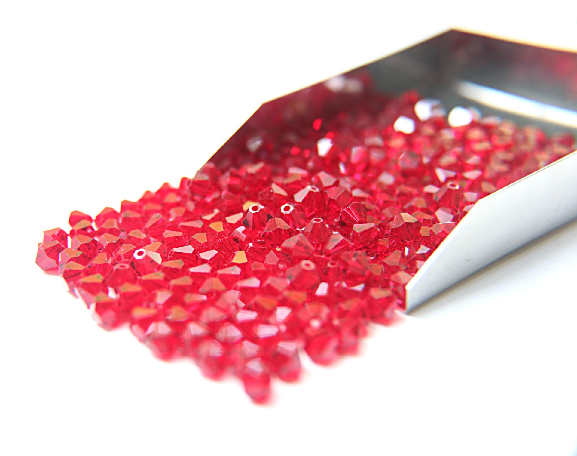 3mm Light Siam Swarovski Bicone beads 36/72/144/432/720 Pieces (227) Jewelry making bead, wedding decor, valentine decorations, craft supply