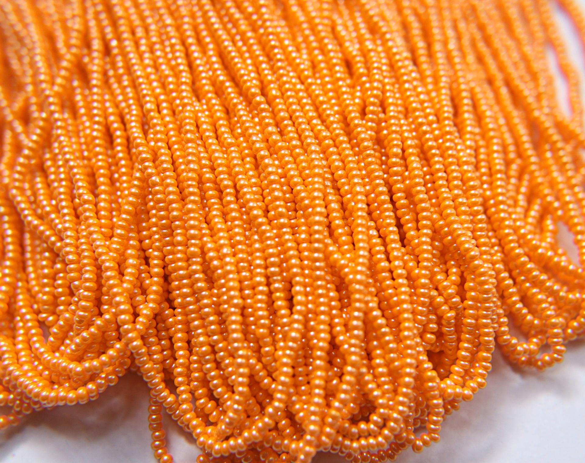 11/0 Czech Seed Bead Light Orange Luster 1/5/25/50/100  Full hanks Preciosa Ornella loose beads, mix beads, embroidery materials, craft