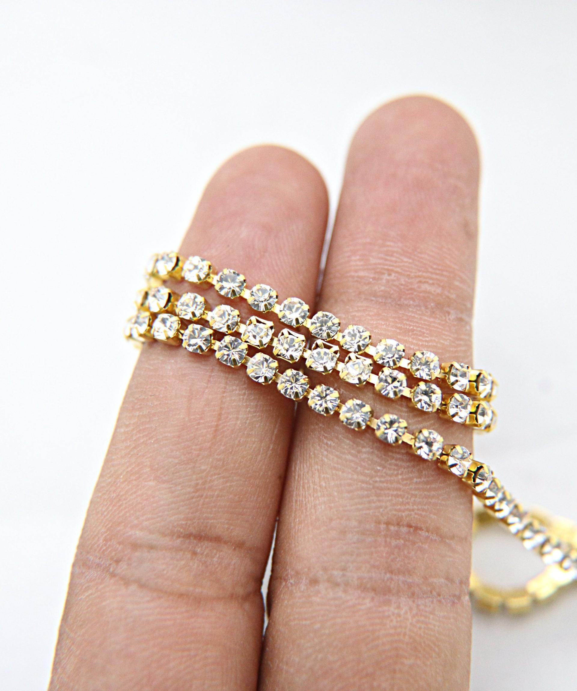 10ss/12ss Swarovski Close Cup Chain in Crystal Xillion Made in Austria 0.5/1/2/5 Meters rare couture material Bridal Supplies|Jewelry Making
