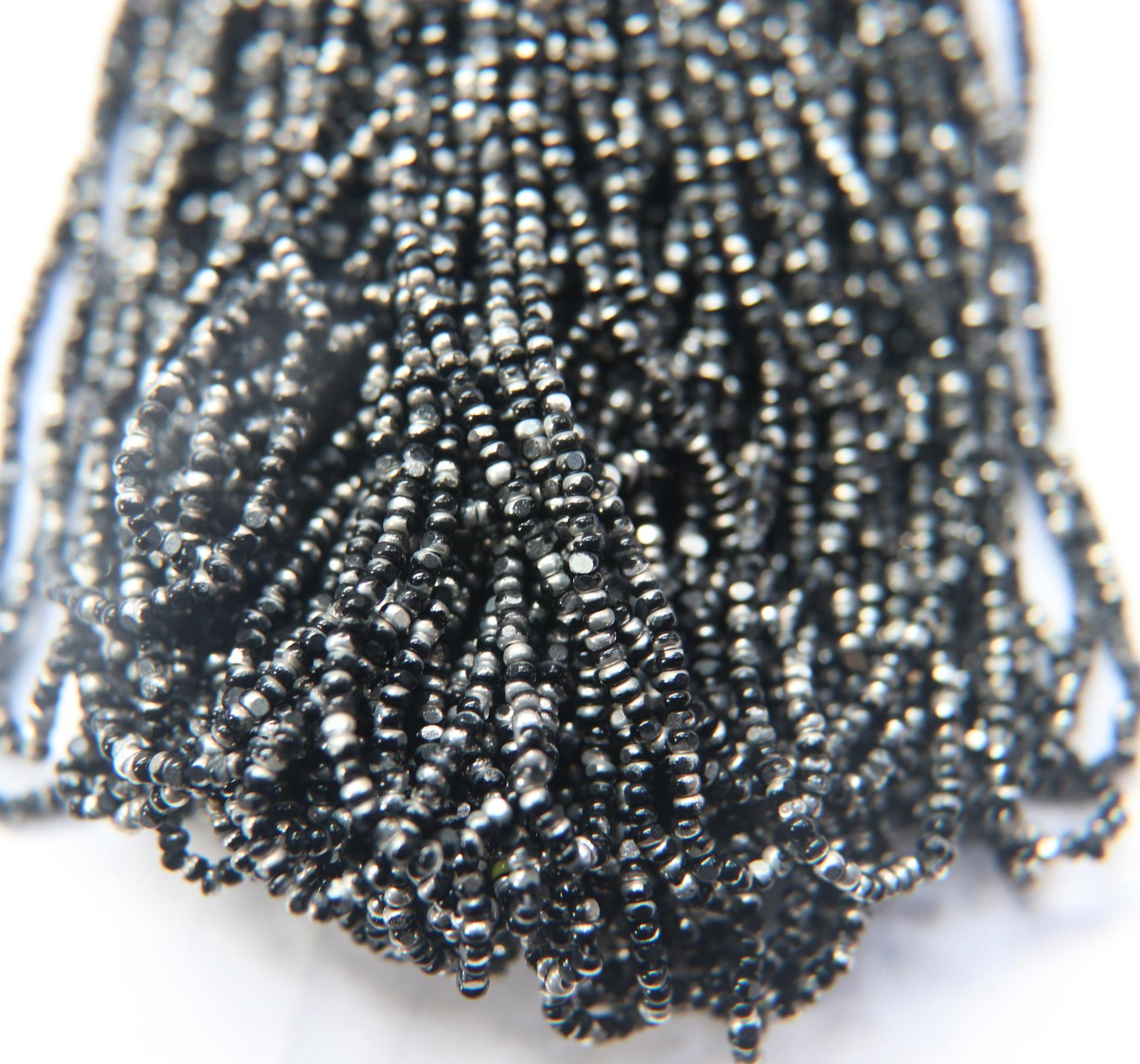 11/0 Charlotte Cut Beads Patina Black Silver 10/20/50/250/500 Grams 2.0mm PREMIUM SEED beads, jewelry supply, findings