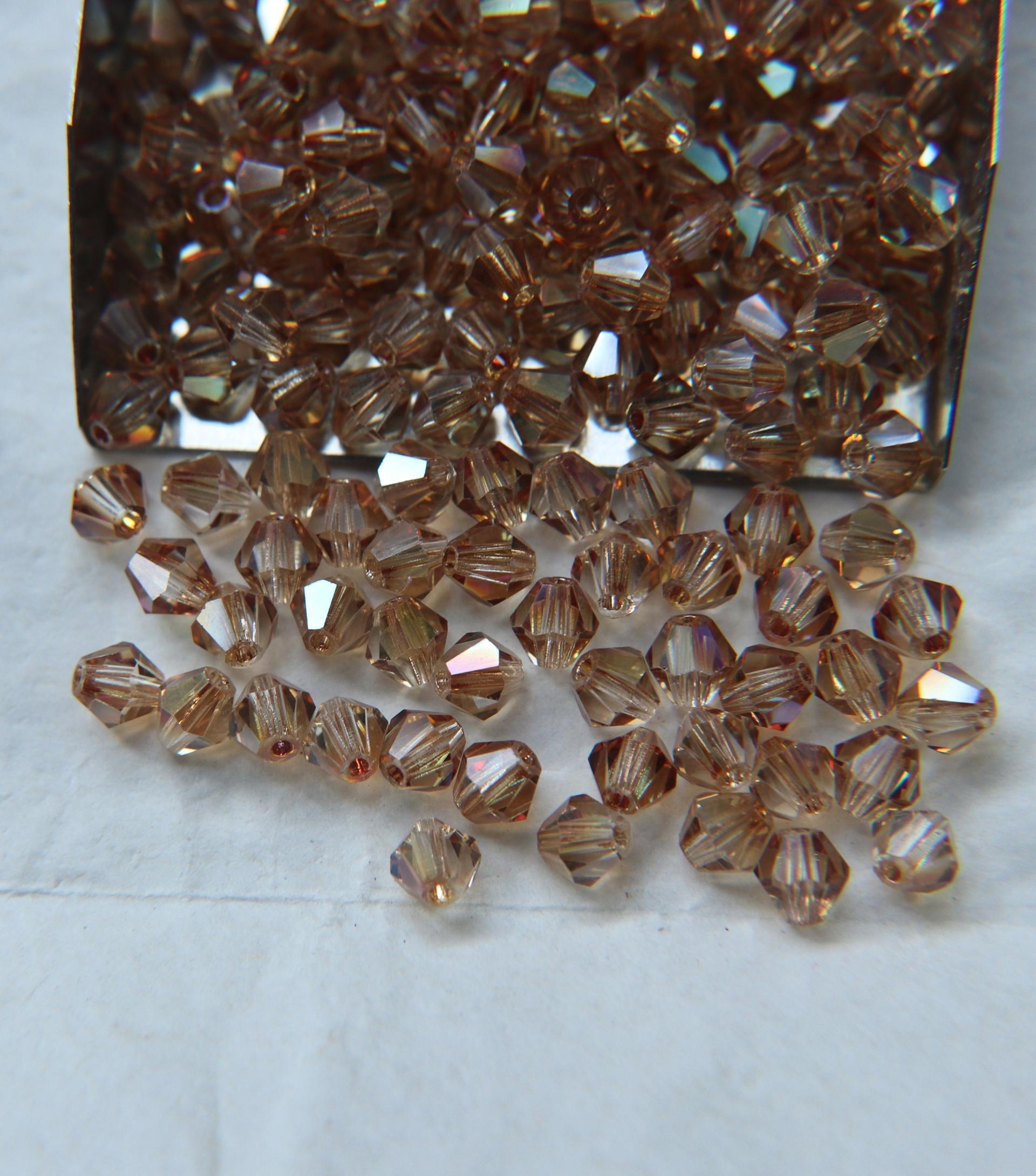 Swarovski (5mm) Crystal Copper Bicones 12/36/72/144/288/720 Pieces embroidery materials, jewelry supplies, craft supplies, decoration