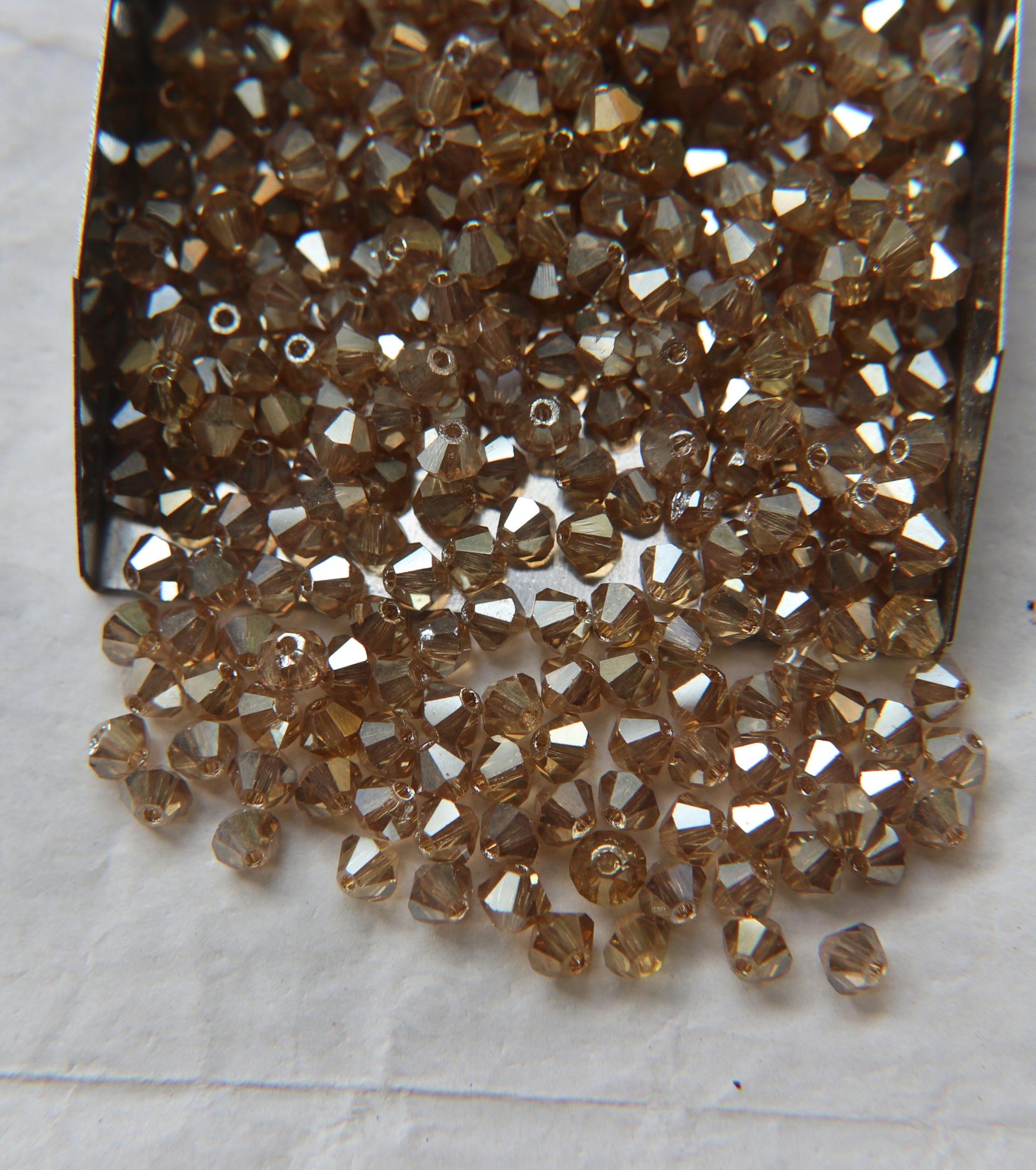4mm Swarovski Crystal Golden Honey Bicones Beads 36/72/144/432/720 Pieces PREMIUM MATERIALS,embroidery materials, jewelry supplies