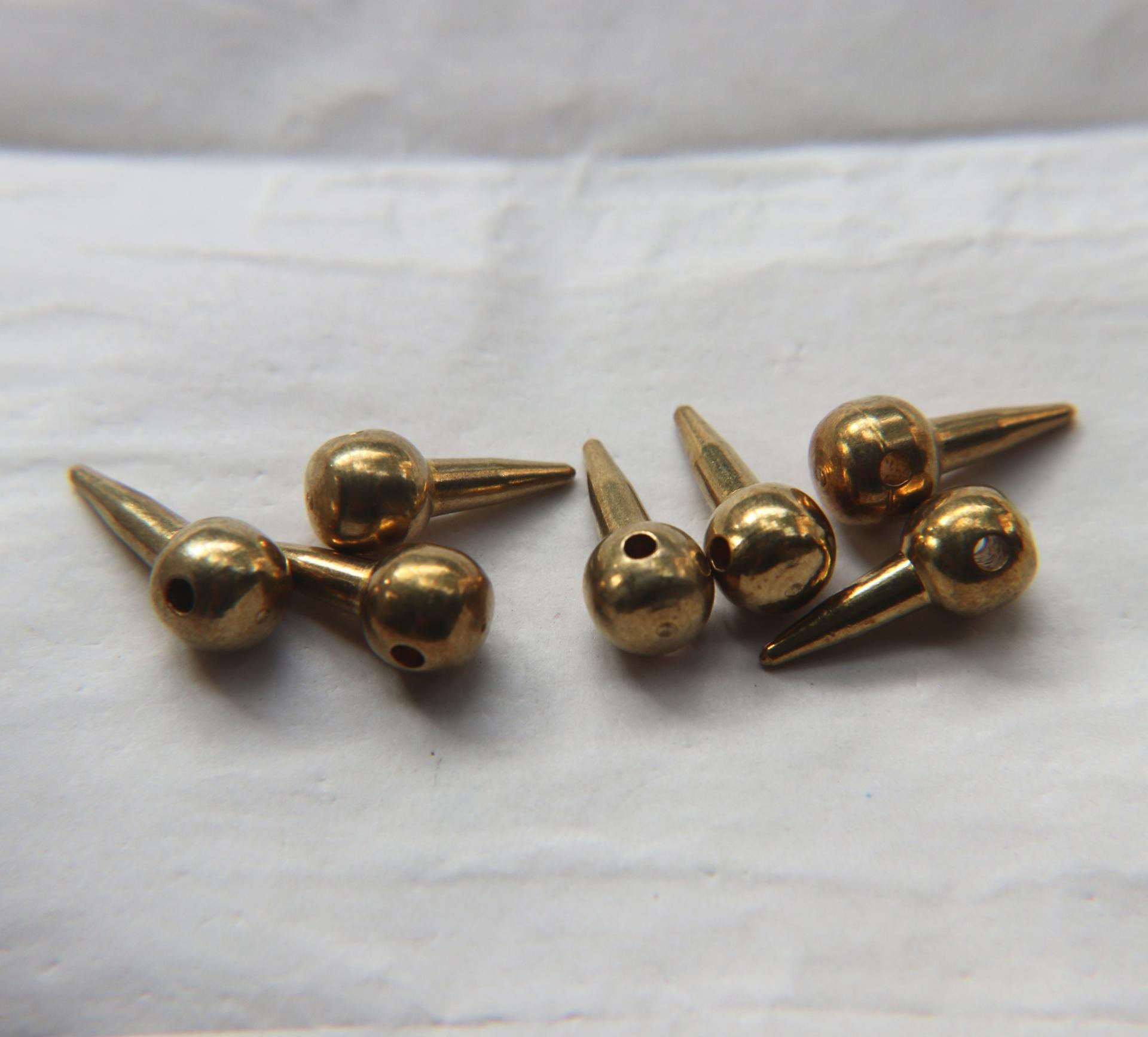 Solid Metal Drops, Spike Charms, in brass 22x10mm, 1.5mm Loop, 4/30 pieces vintage findings, jewlery making, art deco, premium supplies