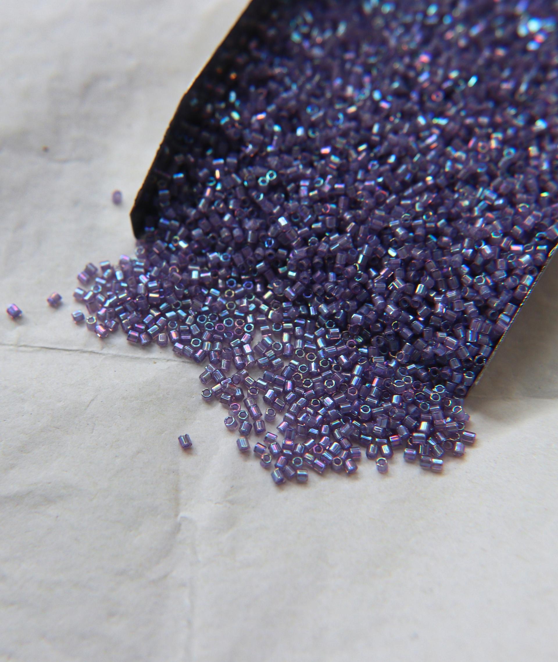 15/0 MIYUKI Hex Aqua Lined Amethyst AB Japanese Beads 10/20/50/100 Grams embroidery materials Jewelry making beads, vintage beads, premium