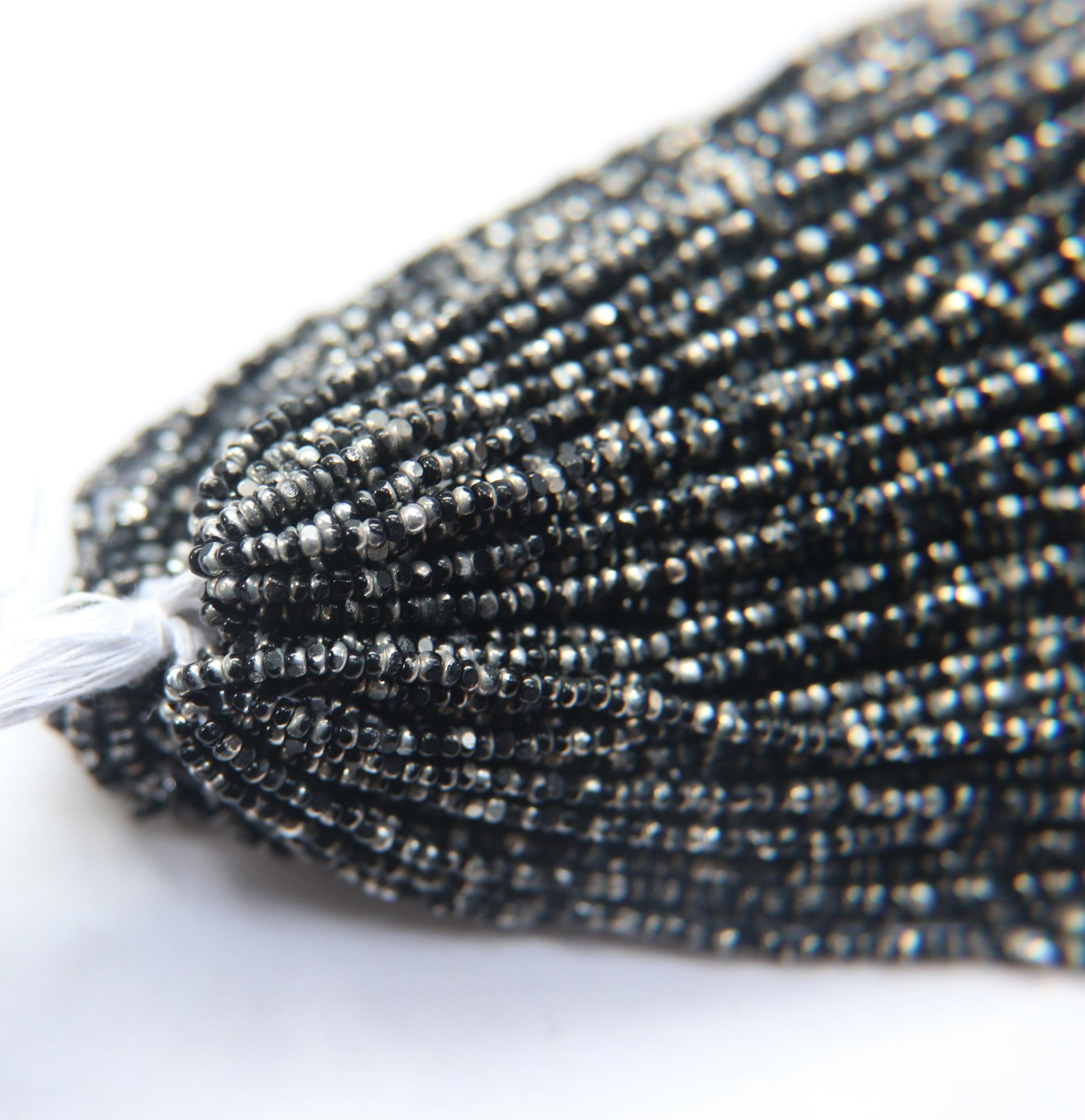 11/0 Charlotte Cut Beads Patina Black Silver 10/20/50/250/500 Grams 2.0mm PREMIUM SEED beads, jewelry supply, findings