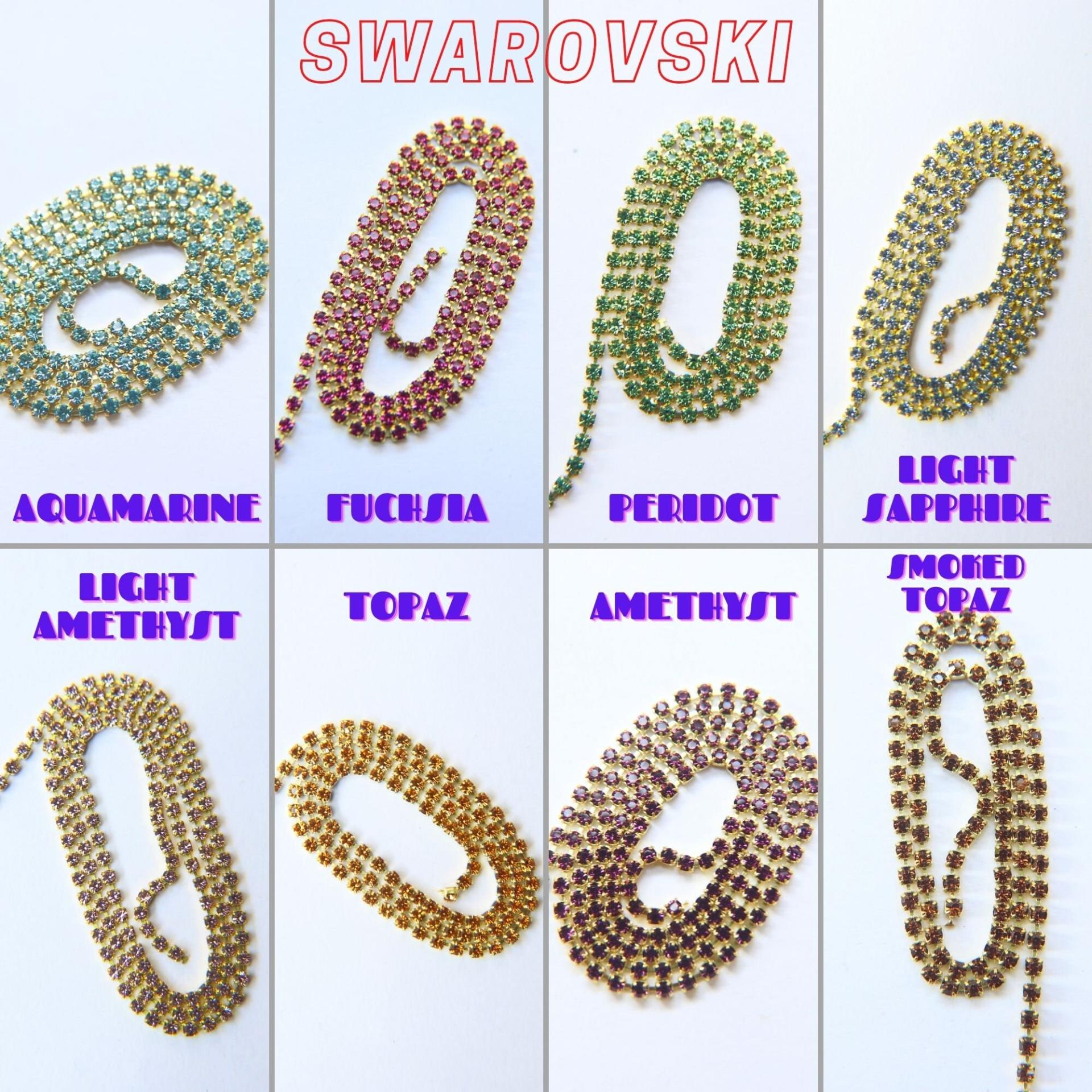 14PP Rhinestone Chain Swarovski vintage 2mm (0.5/1/2/5 Meters) vintage findings, strass chains, PREMIUM supplies, wedding decorations, laces