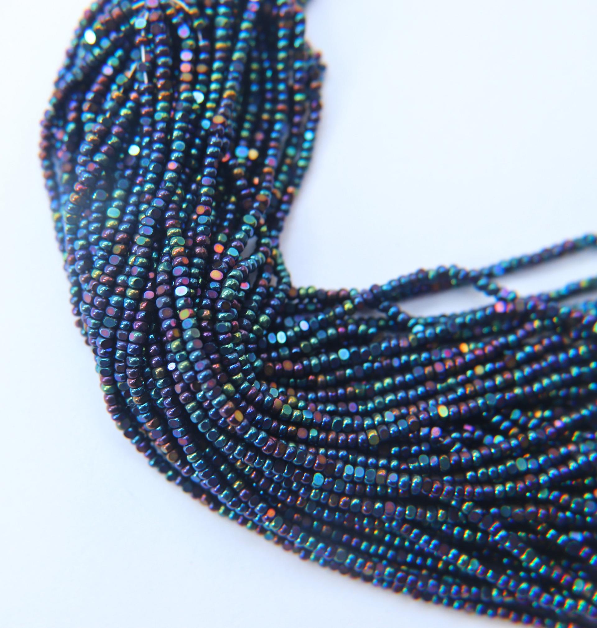 11/0 Hanks Charlotte Cut Beads Metallic IRIS 1/5/25/50/100 Hanks 2.0mm glass beads, jewelry supply, findings, craft supply, vintage