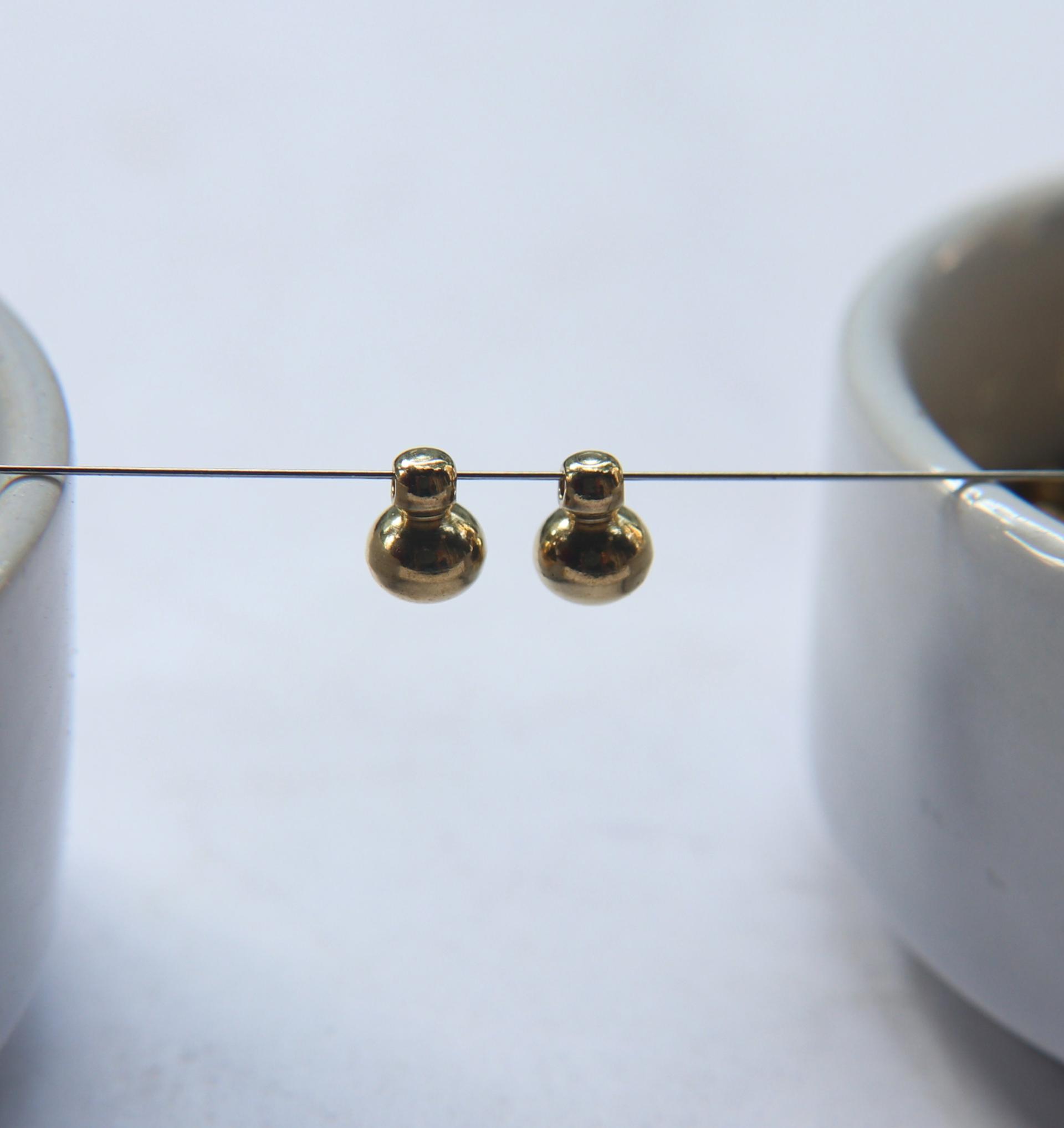 Round Solid Metal Drops, Ball drop Charms, in brass 6mm, 1.4mm Loop, 10/35/150 pieces jewelry findings, vintage jewelry parts