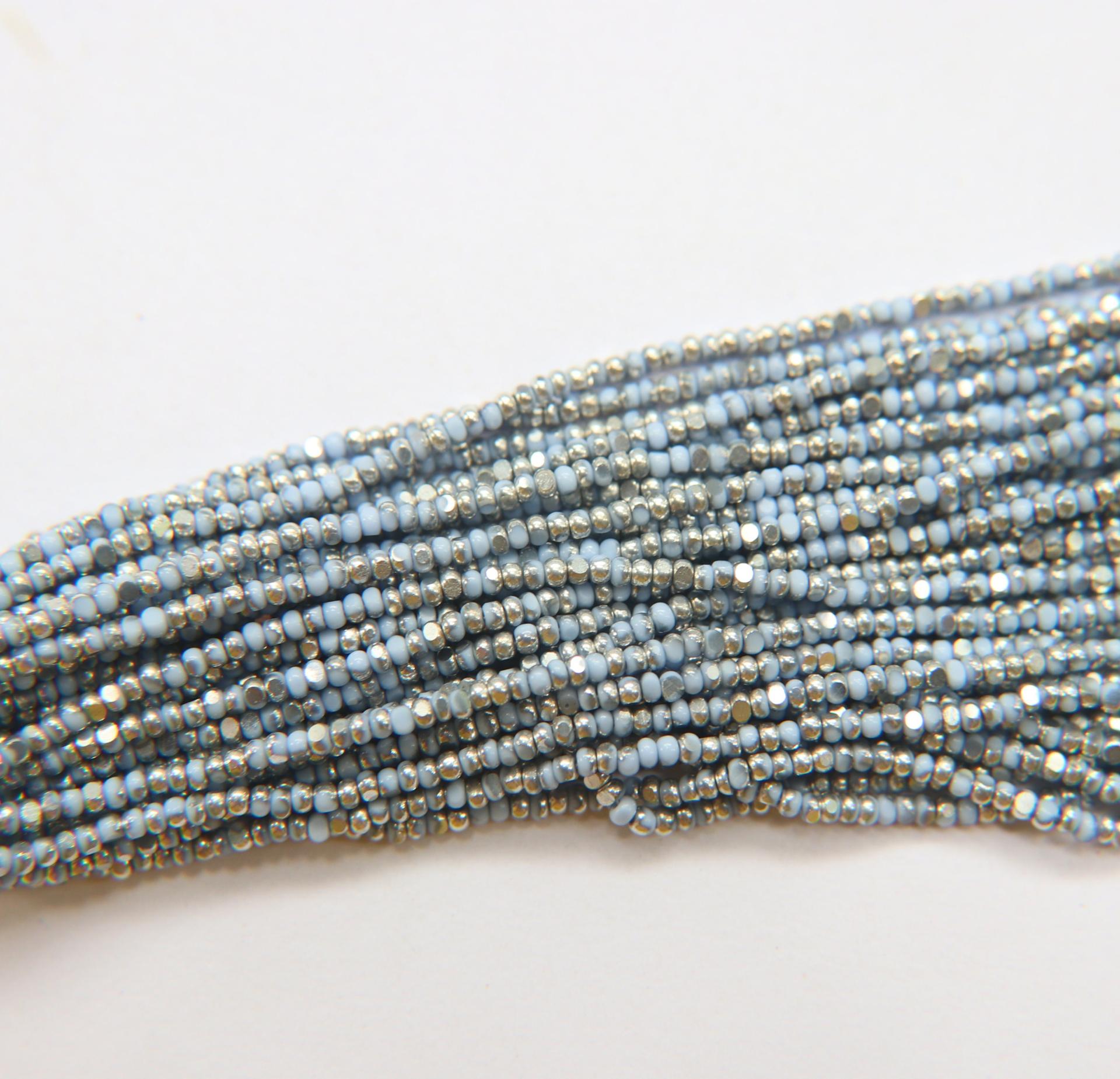 11/0 Hanks Charlotte Cut Beads Patina Light Pale Blue opaque Silver 1/5/25/50/100 Hanks 2.0mm PREMIUM SEED beads, jewelry supply, findings