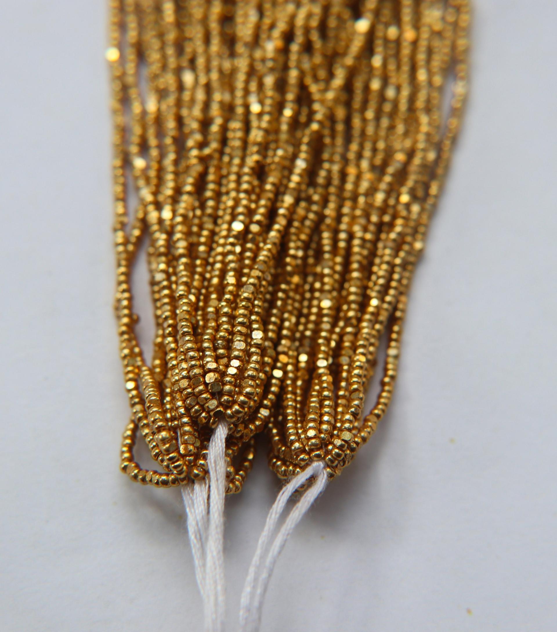 13/0 Hanks Charlotte Cut Beads Gold Metallic 1/5/25/50/100 Hanks 1.6mm PREMIUM SEED Beads, jewelry supply, vintage beads
