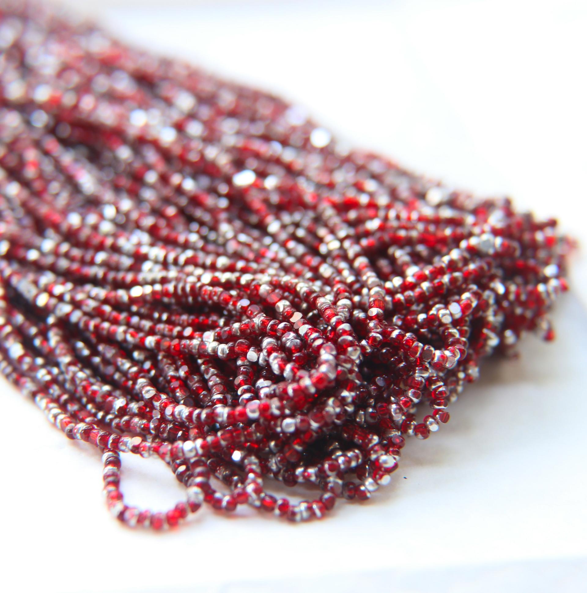 11/0 Charlotte Cut Beads Patina Transparent Light Siam Silver 10/20/50/250/500 Grams PREMIUM SEED Beads, vintage supplies