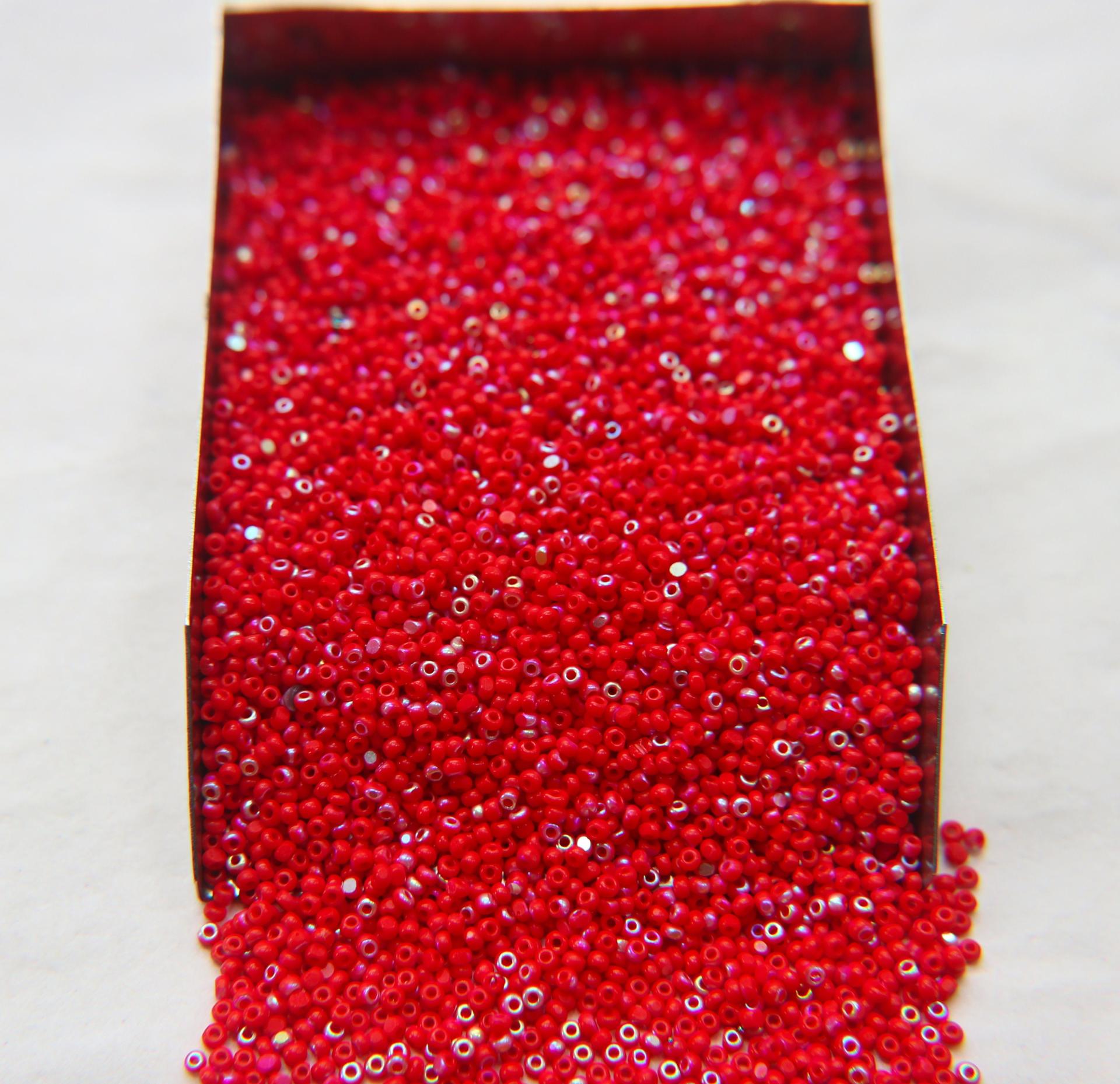 13/0 Charlotte Cut Beads Patina Light Red Opaque Aurore Boreale 5/10/20/50/250/500 Grams PREMIUM MATERIALS