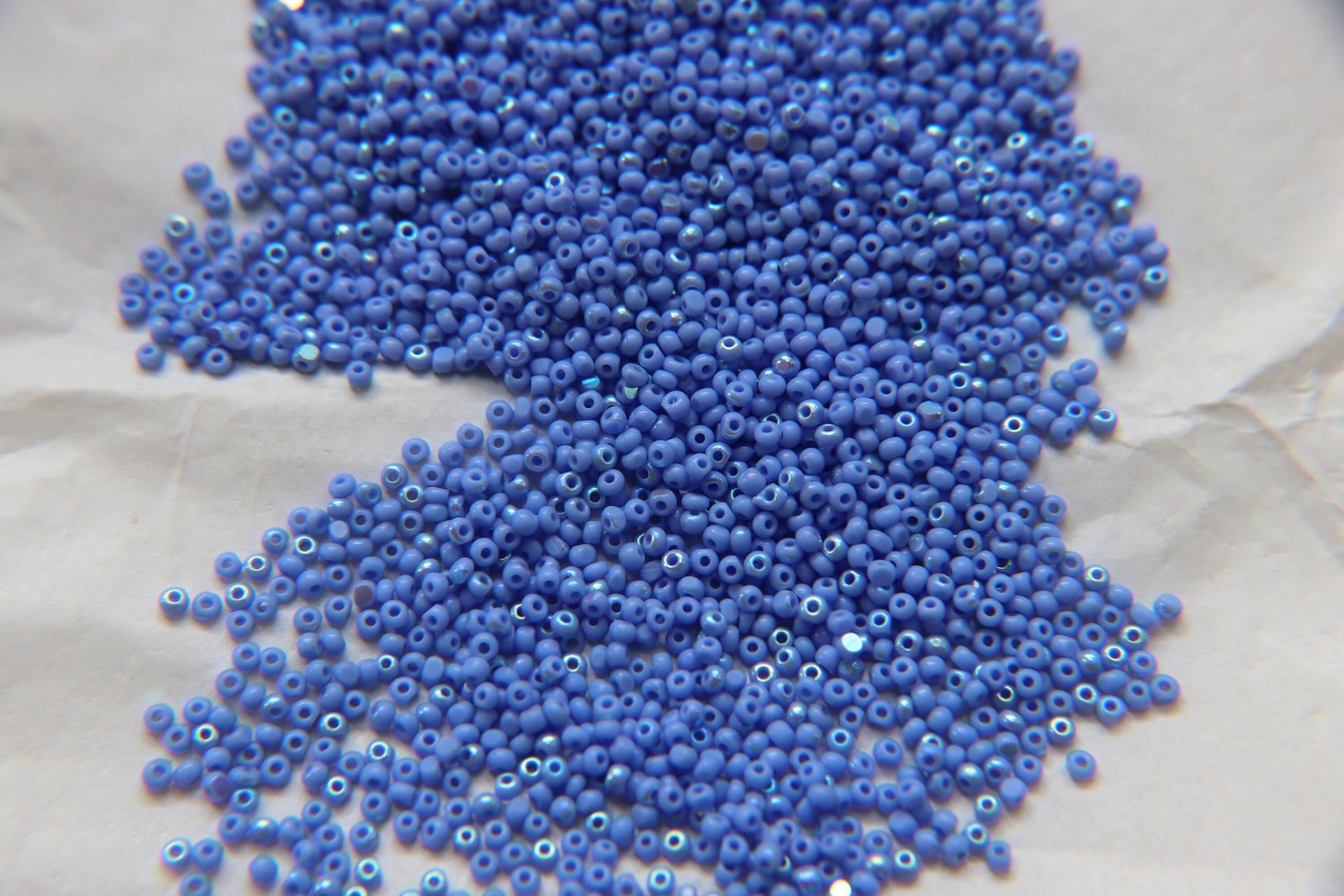 11/0 Charlotte Cut Beads Patina Light Sapphire Opaque Aurore Boreale 10/20/50/250/500 Grams PREMIUM MATERIALS