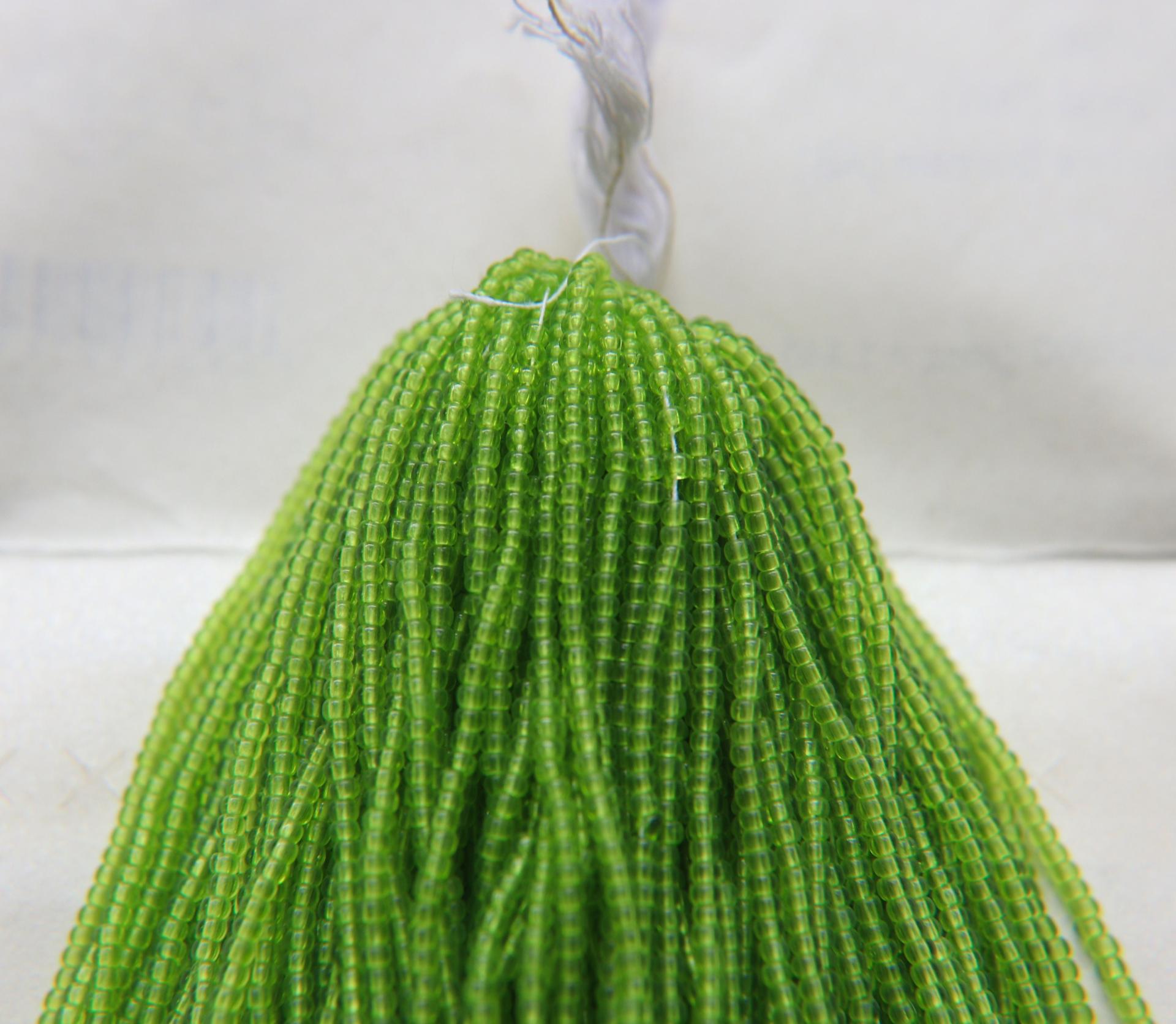 13/0 Lime Transparent Czech Seed Bead 1/5/25 Full hanks Preciosa Ornella loose beads, mix beads, embroidery materials, craft supplies