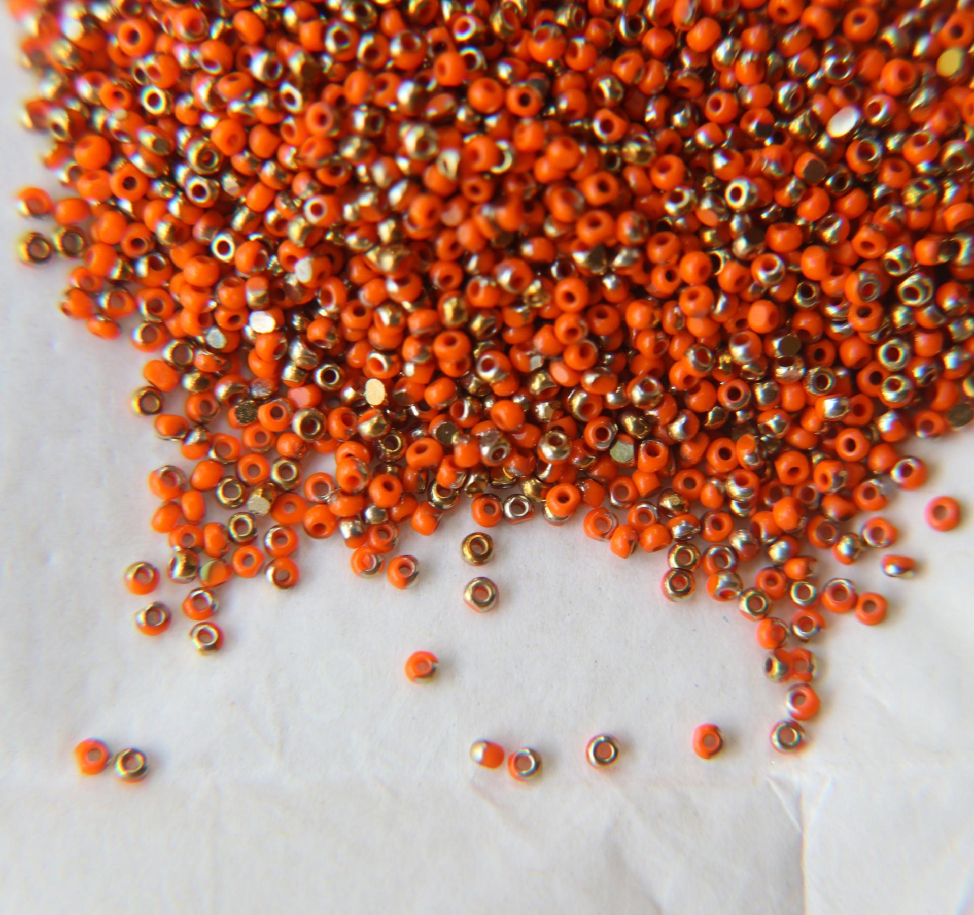 13/0 Charlotte Cut Beads Patina Orange Opaque Bronze Gold 5/10/20/50/250/500 Grams PREMIUM MATERIALS